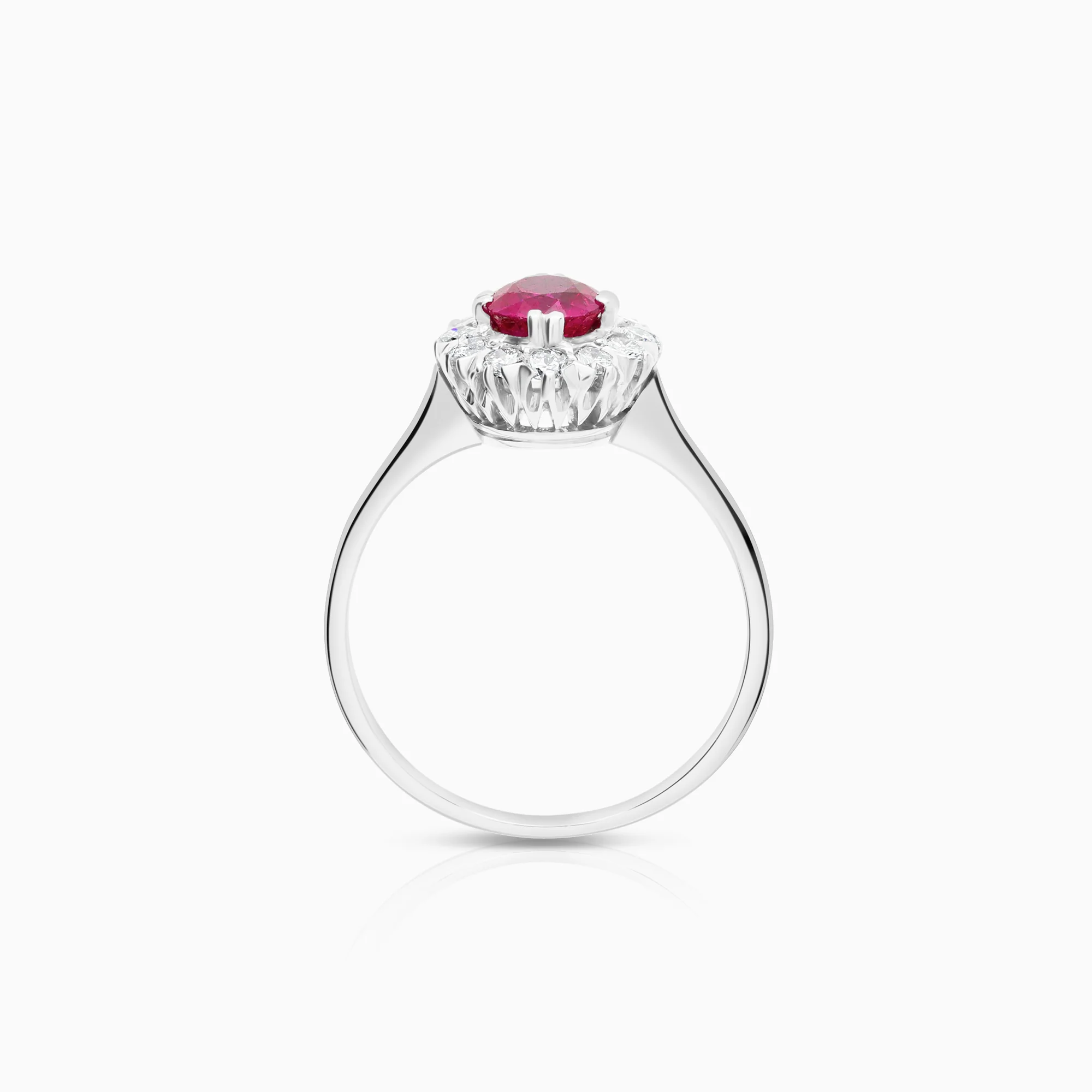 Cluster ring ruby 3.48g 18K white gold - Image 2