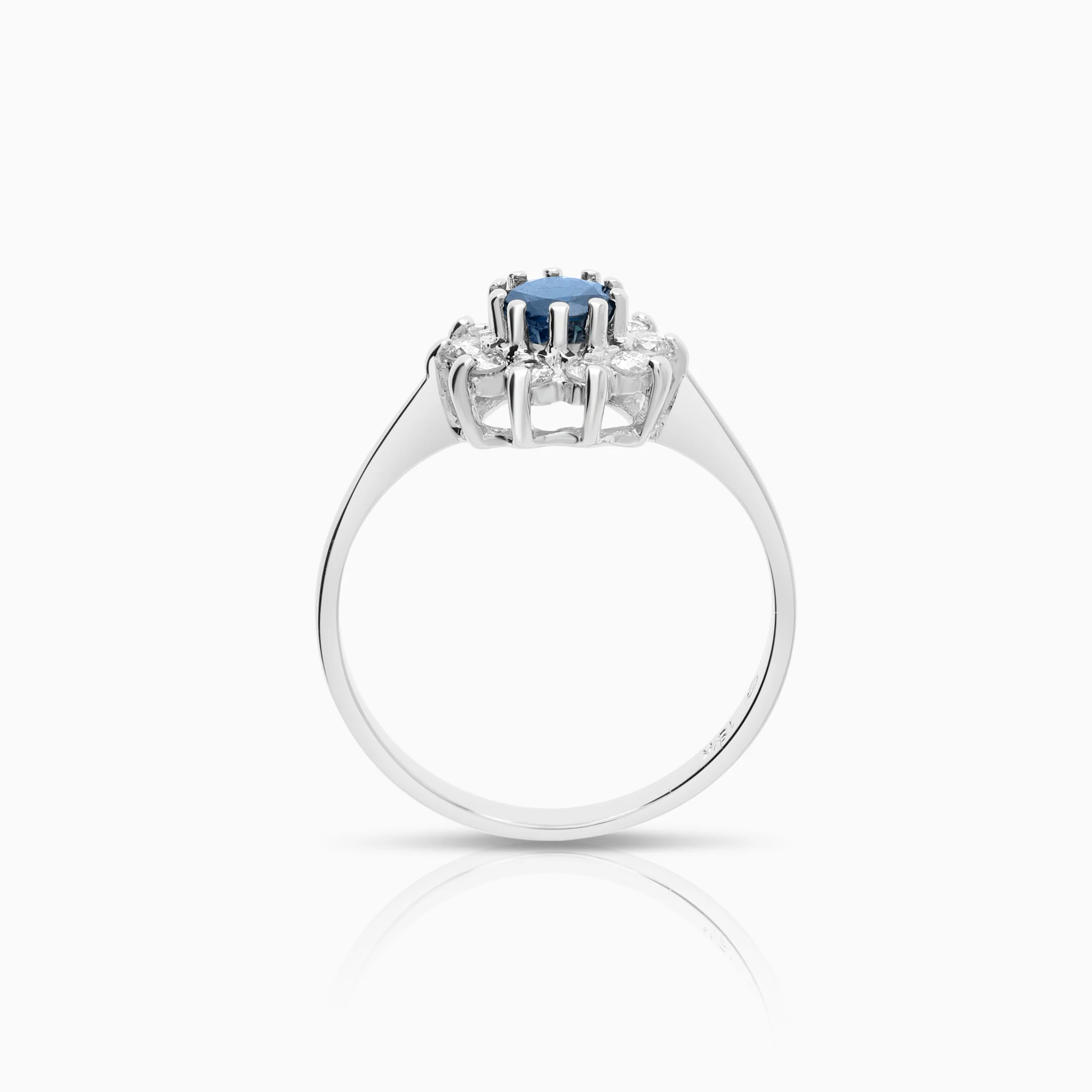 Carmosé ring sapphire and diamonds 0.20ct 18K white gold - Image 2
