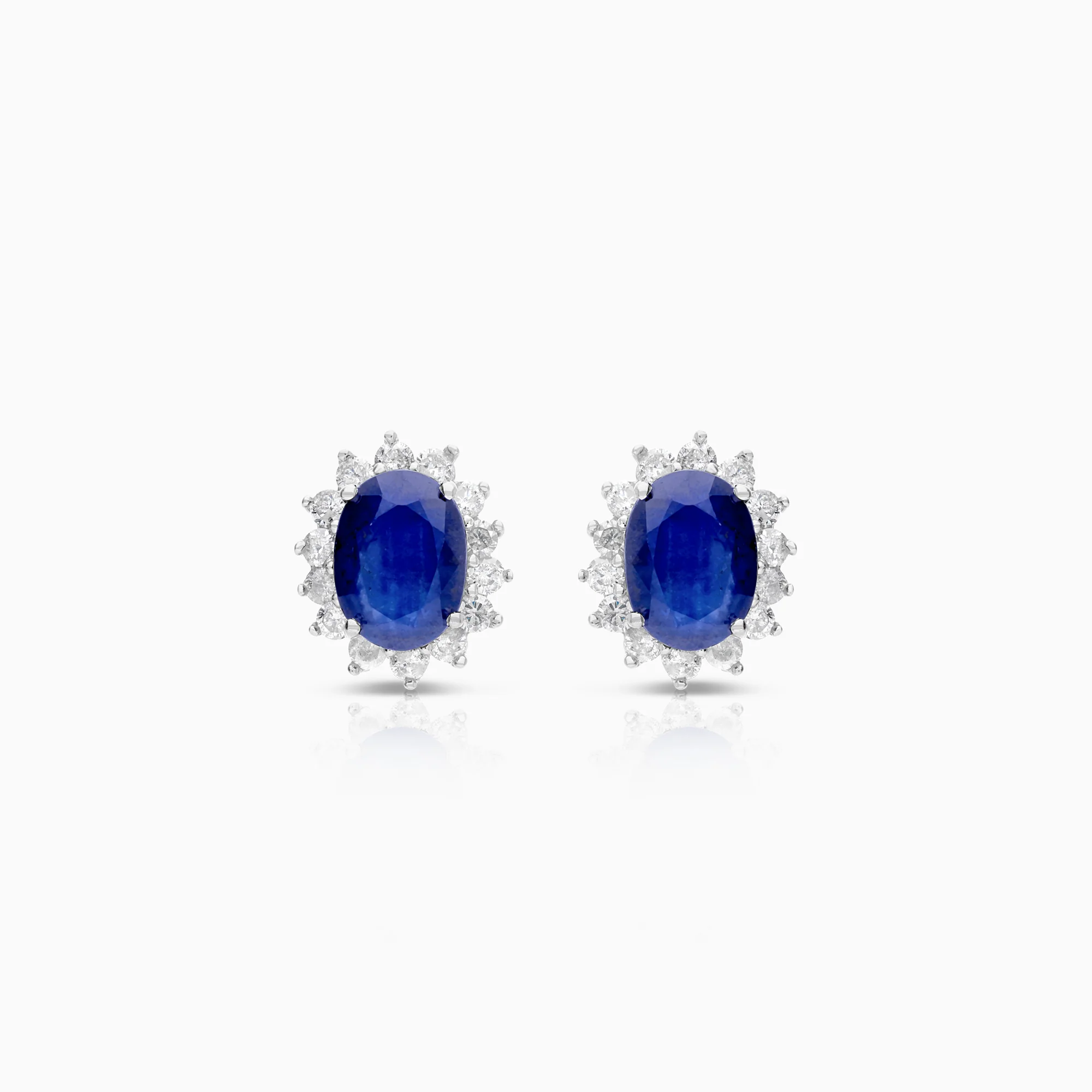 Carmosé earrings diamonds and sapphires 0.56ct 9K white gold