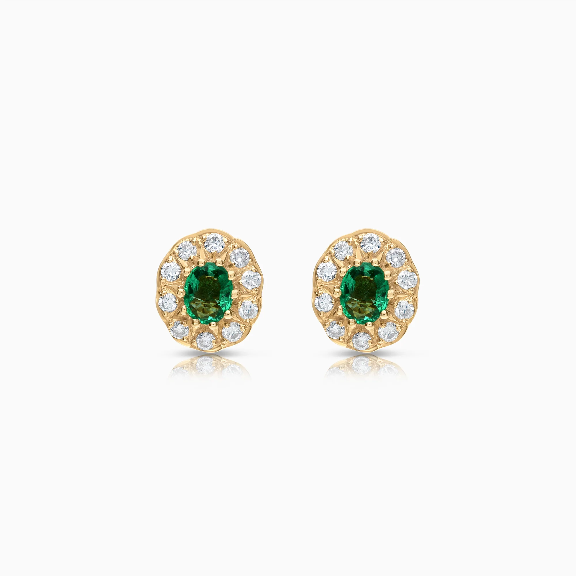 Carmosé earrings with emeralds and diamonds 0.40ct 18K gold