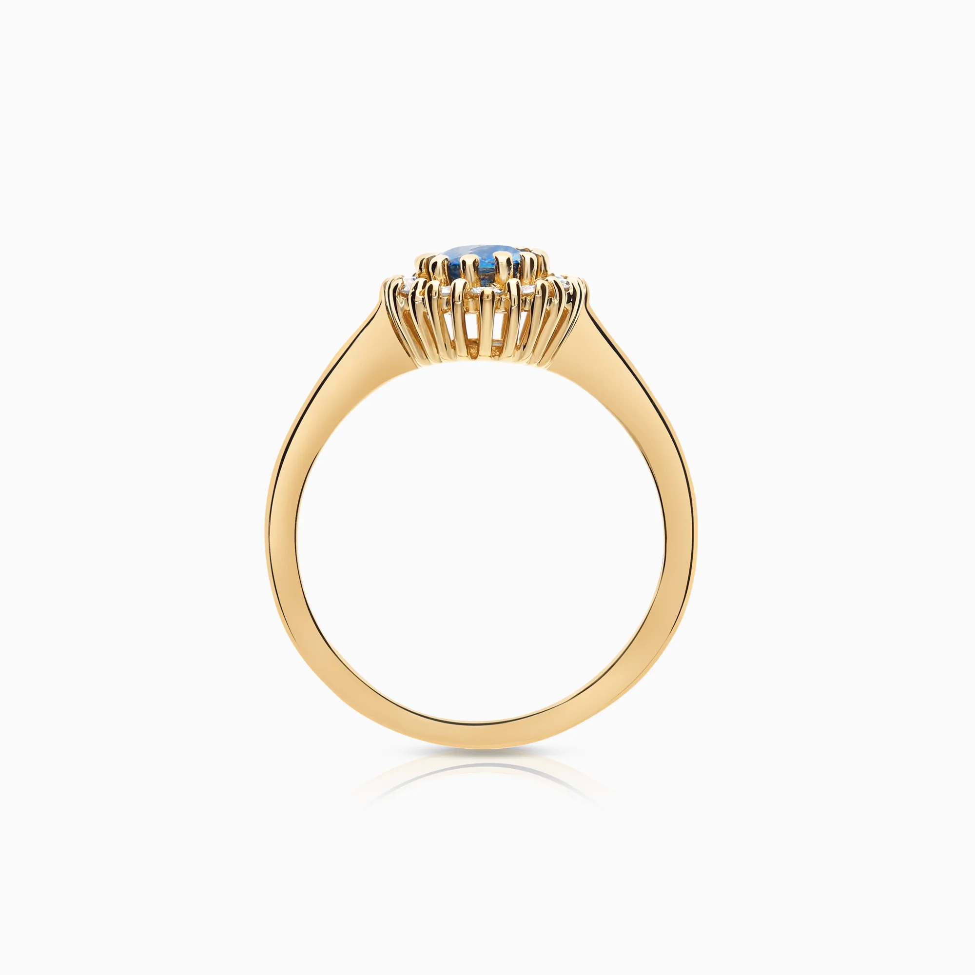 Cluster Ring 0.30ct with Sapphire 18K Gold - Image 2