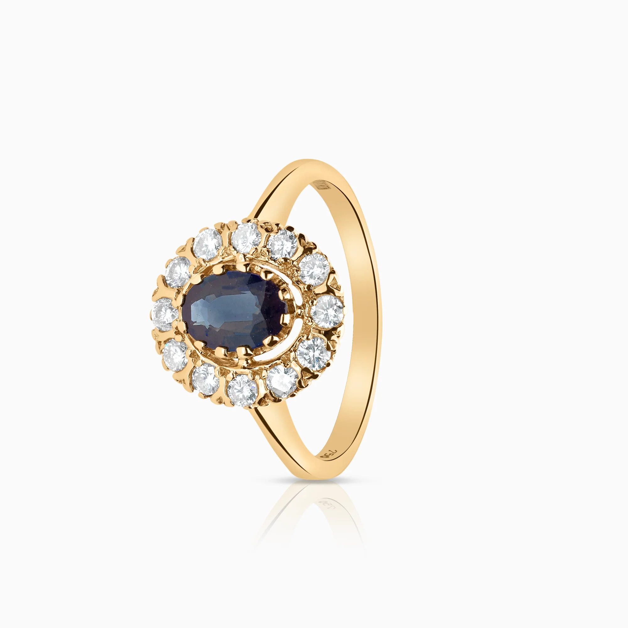 Carmosé ring 0.48ct with sapphire 18K gold