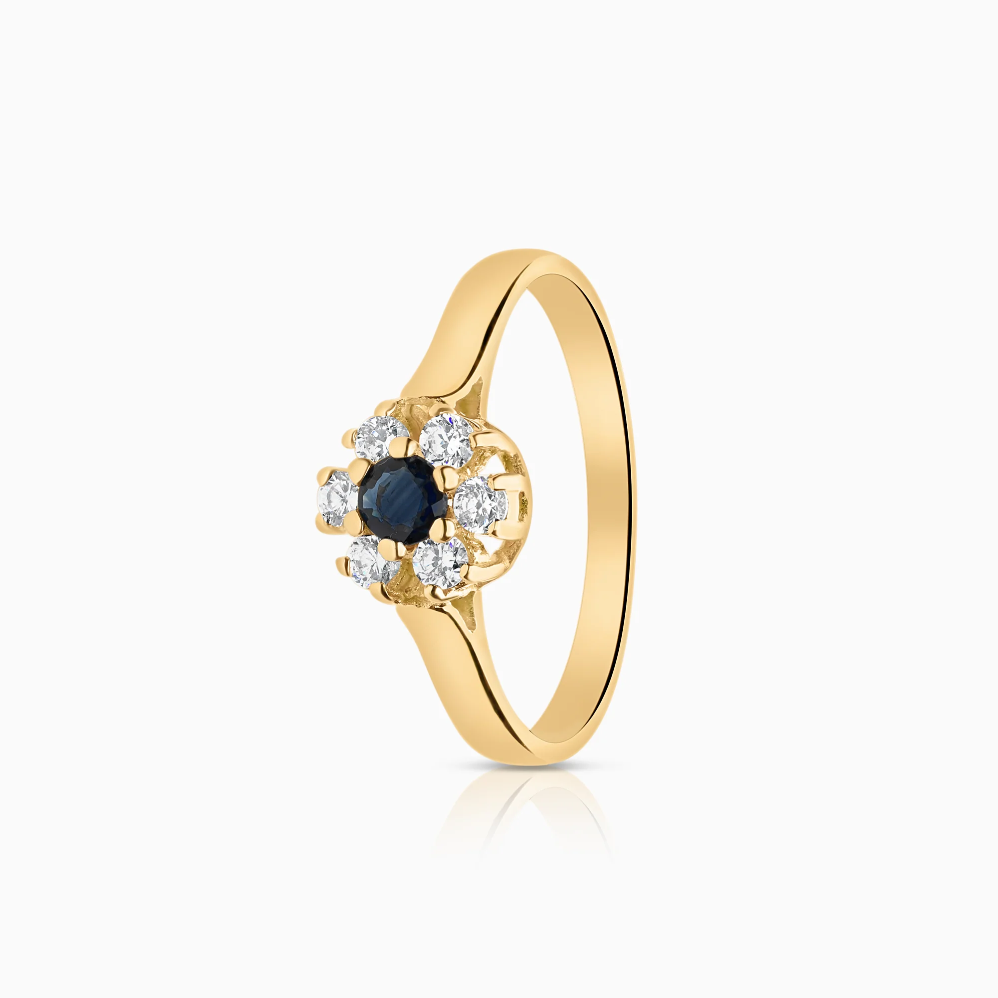 Carmosé ring cubic zirconia with sapphire 18K gold