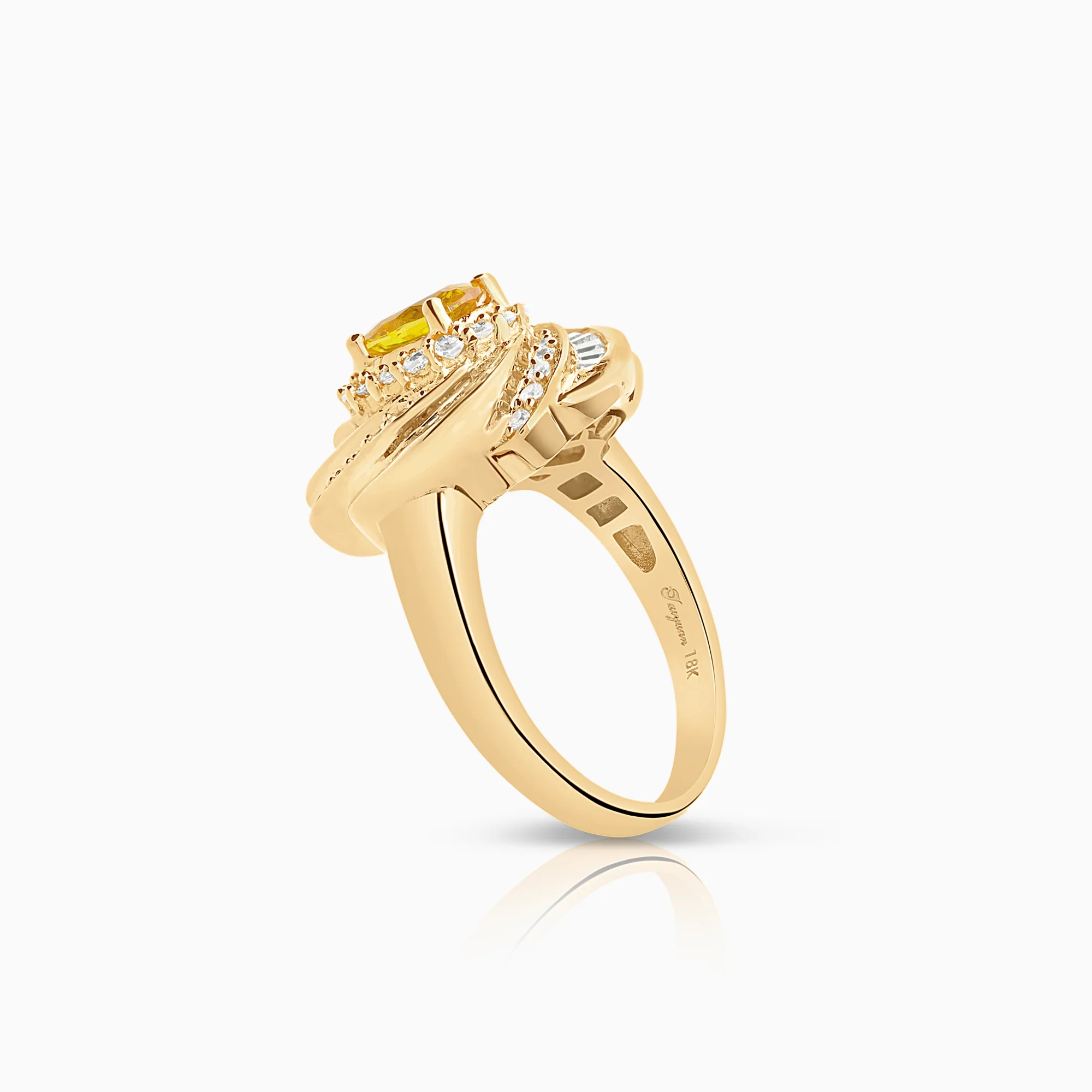 Cocktail ring 13.30g 18K gold - Image 4
