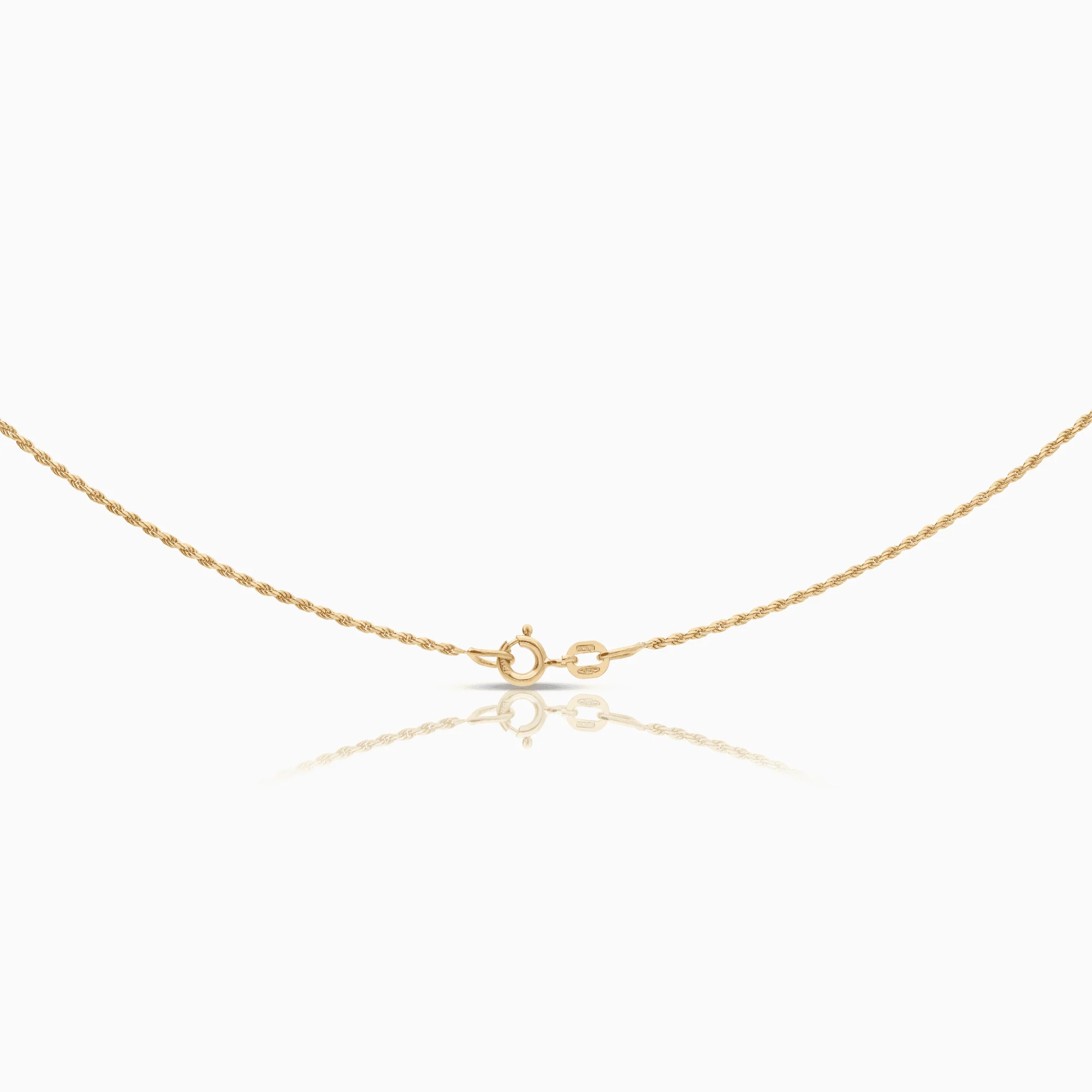Rope necklace with blue sapphire pendant 4.20g 18K gold - Image 2