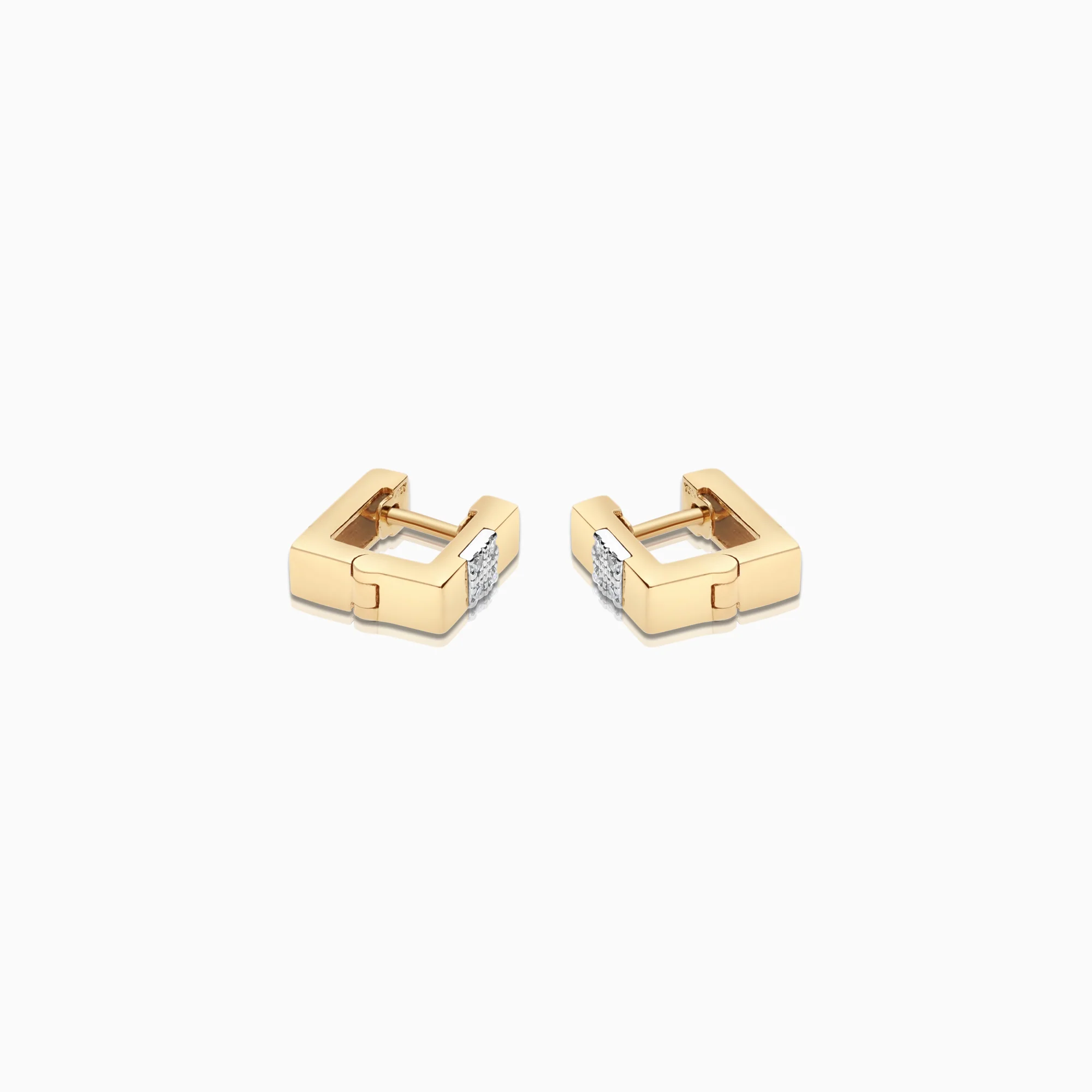 Hoop earring diamonds 0.08ct 18K gold - Image 3