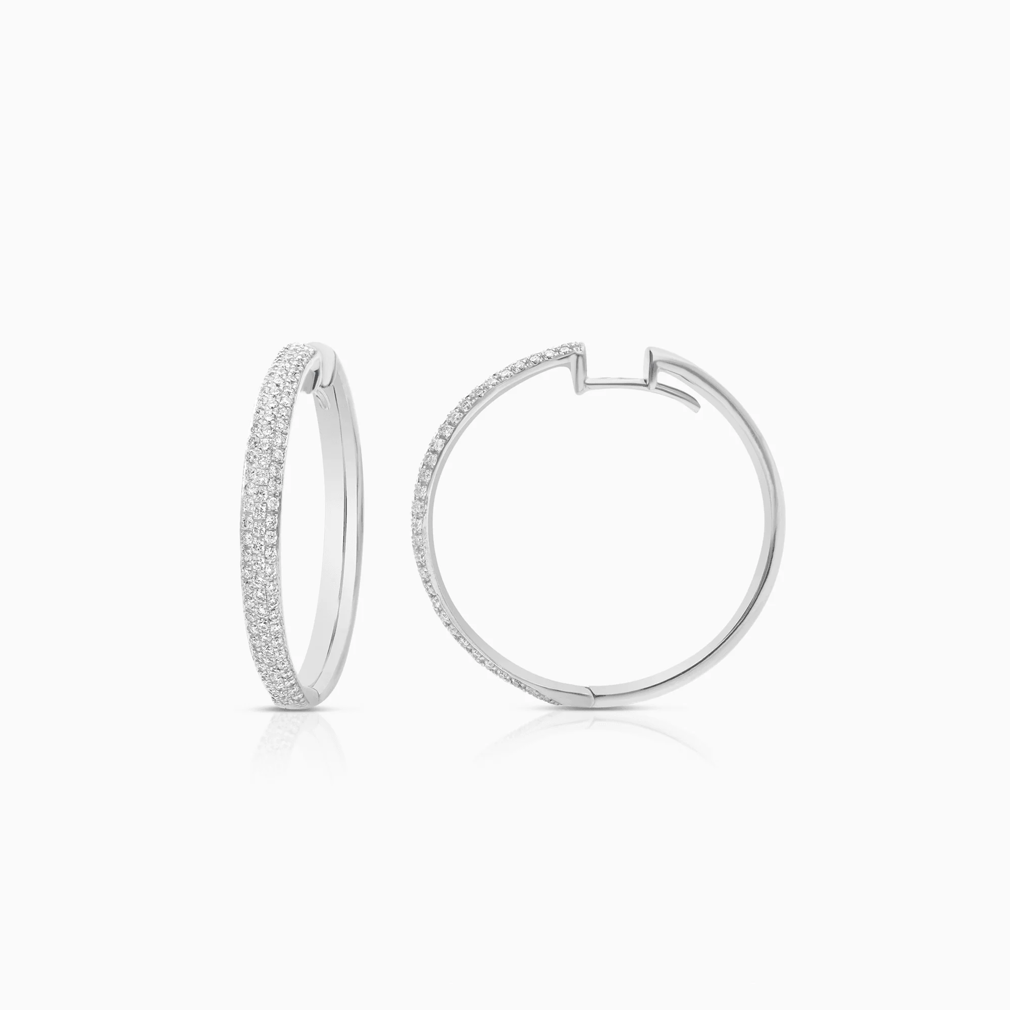 Diamond hoops 0.92ct 18K white gold - Image 3