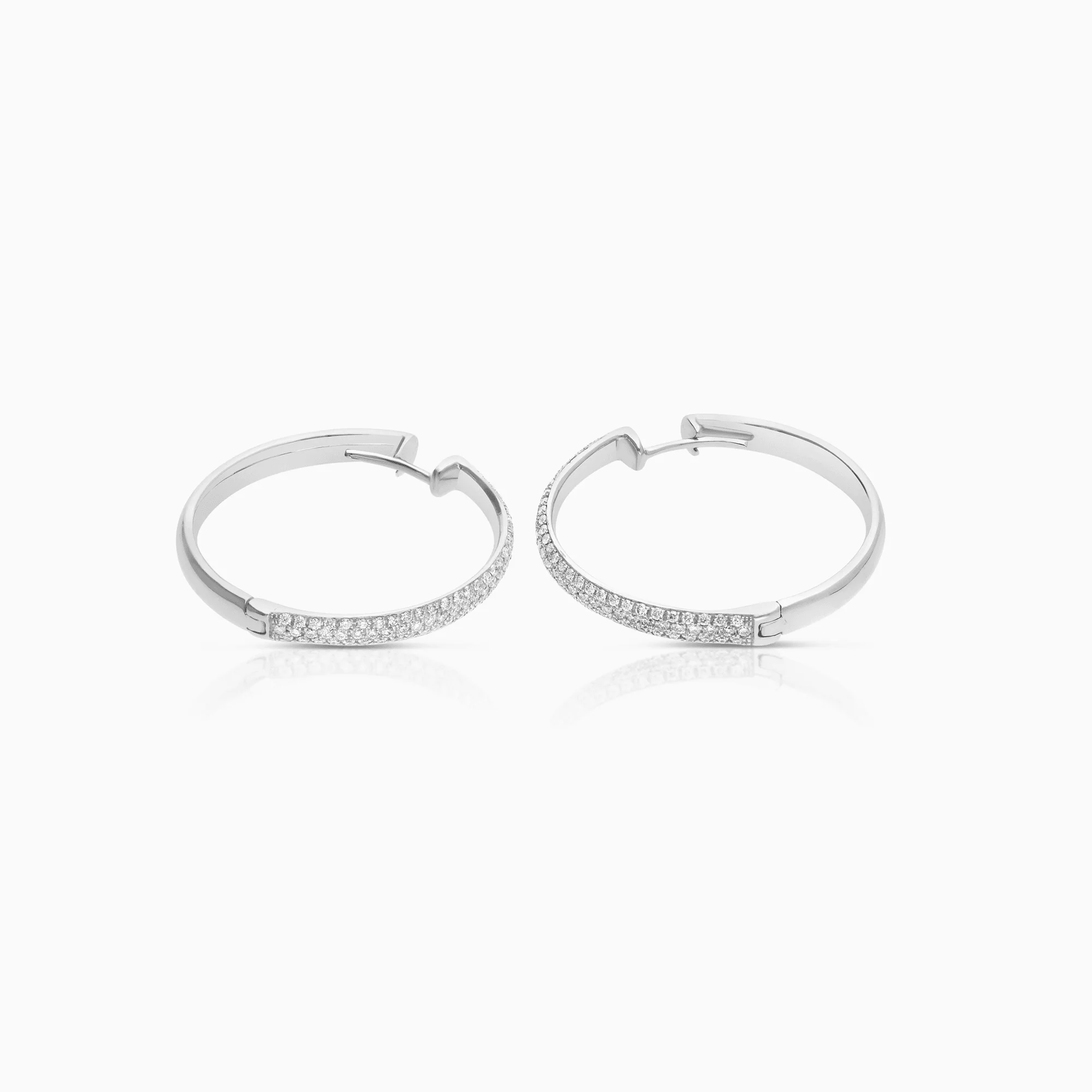 Diamond hoops 0.92ct 18K white gold - Image 4