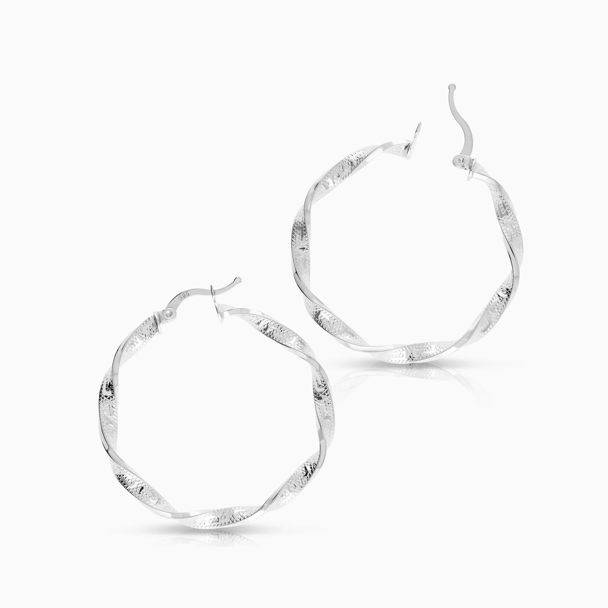 Hoop earrings 2.79g 14K white gold - Image 2