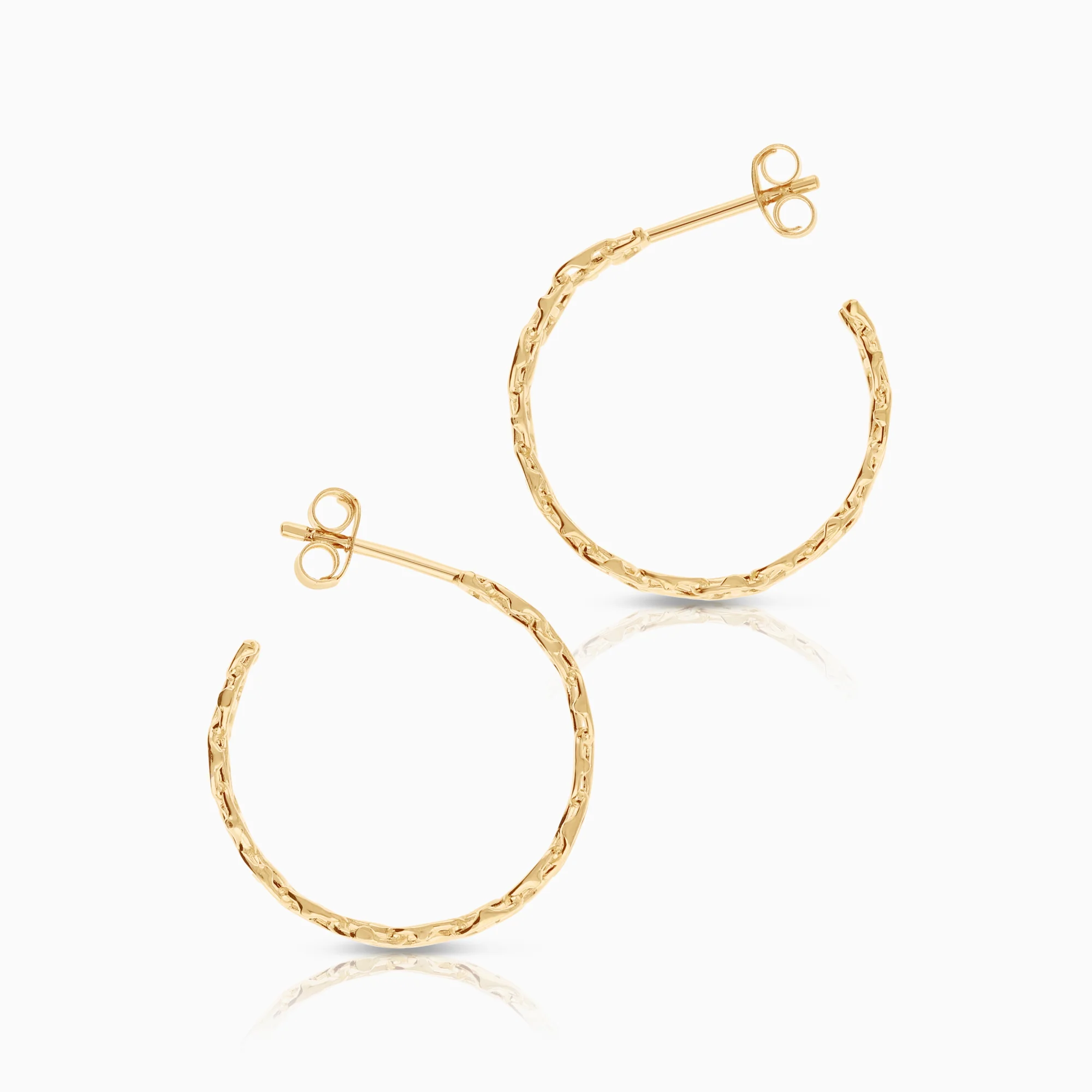 Hoop earrings X-link with bar 3.07g 18K gold - Image 2