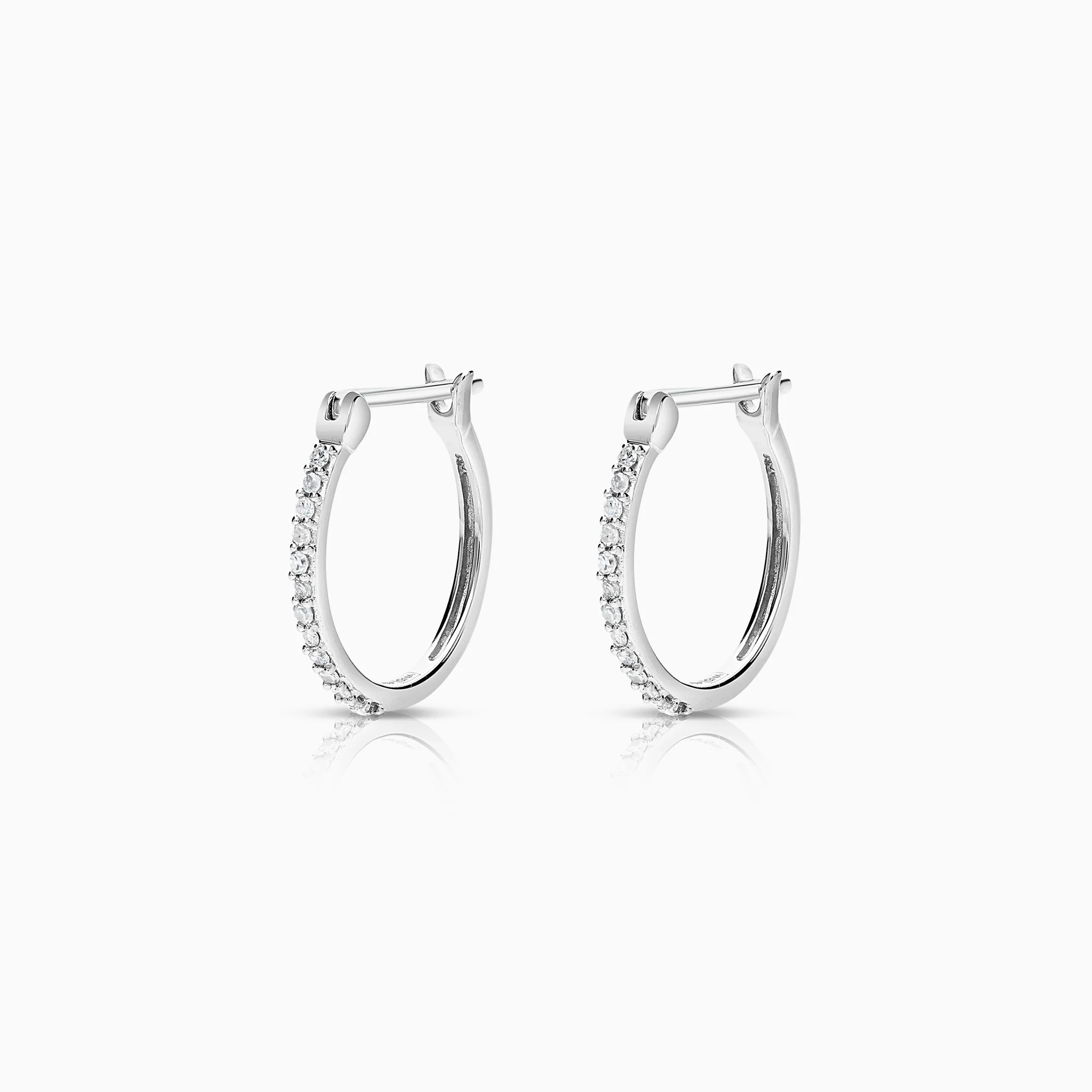 Diamond hoops 0.13ct 18K white gold