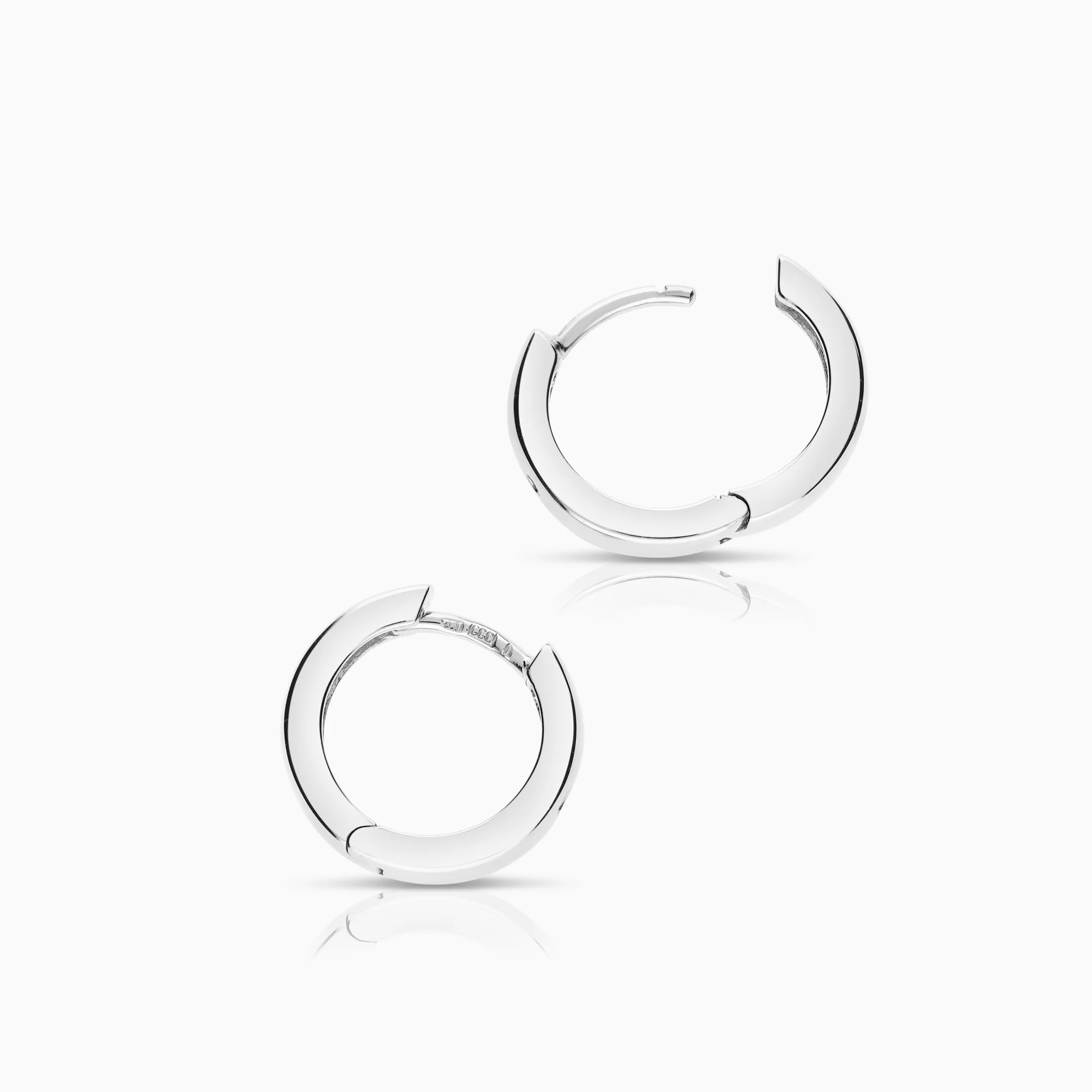Diamond hoops 0.02ct 18K white gold - Image 2