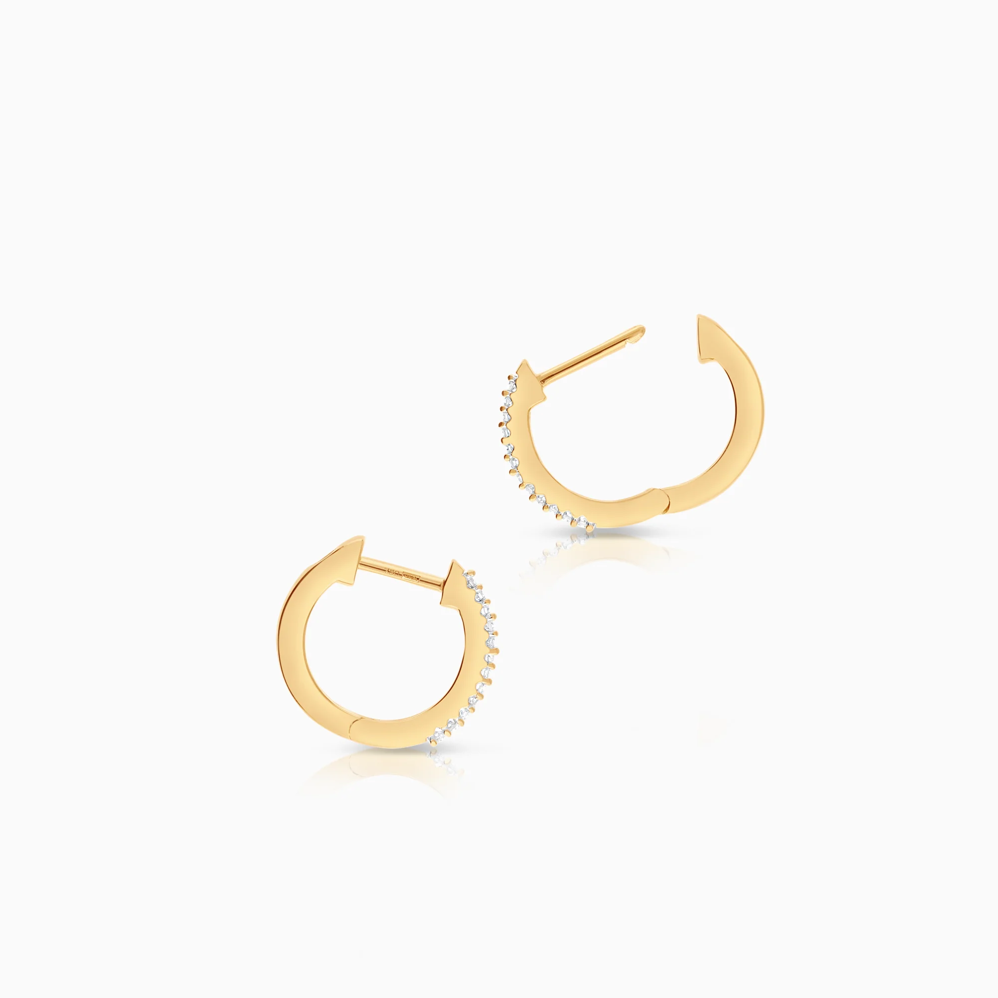 Diamond Hoops 0.07ct 18K gold - Image 2