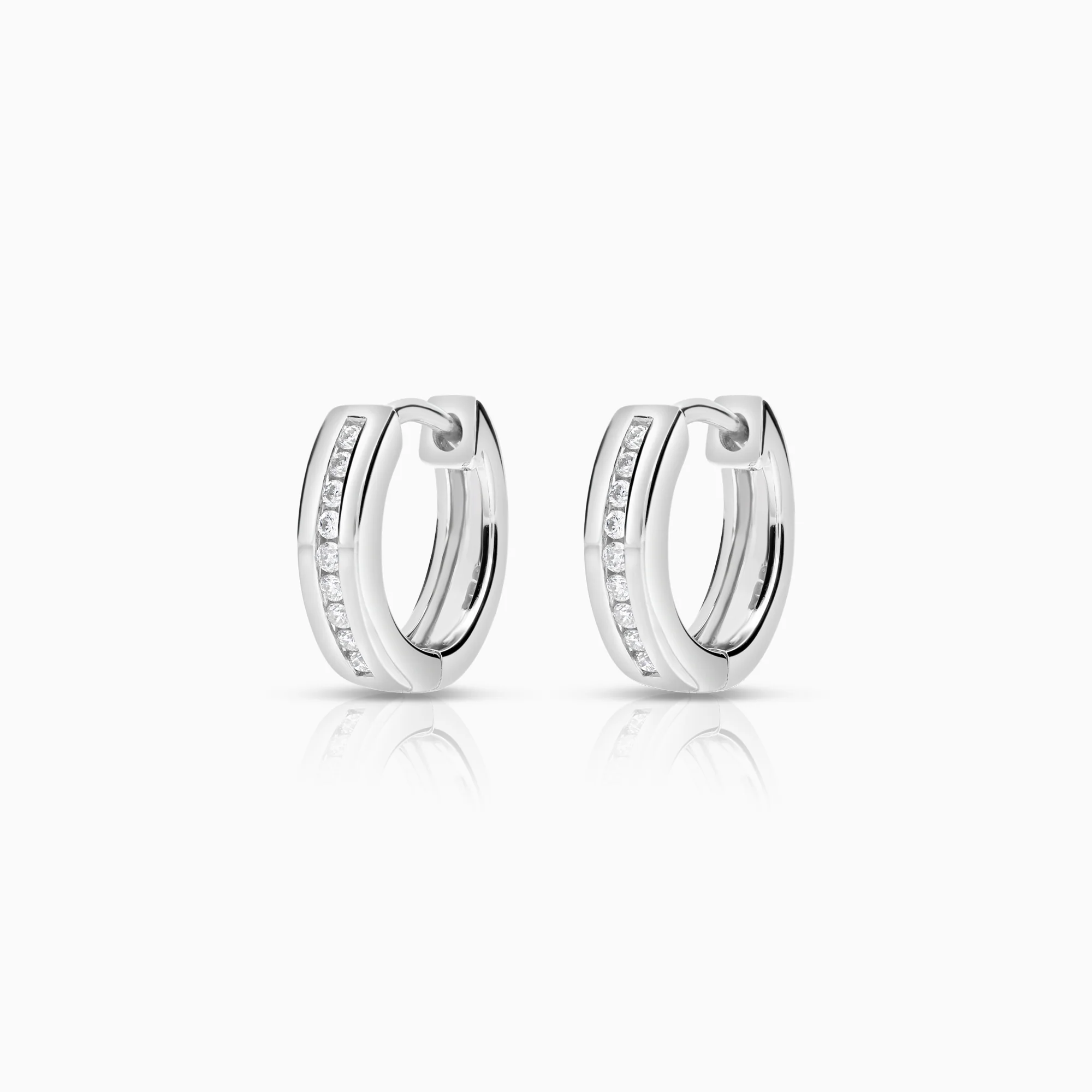 Diamond hoops 0.09ct 18K white gold