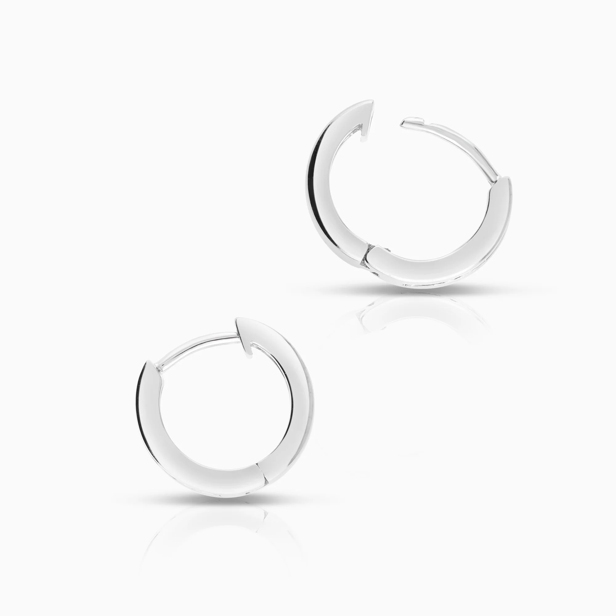 Diamond hoops 0.09ct 18K white gold - Image 2