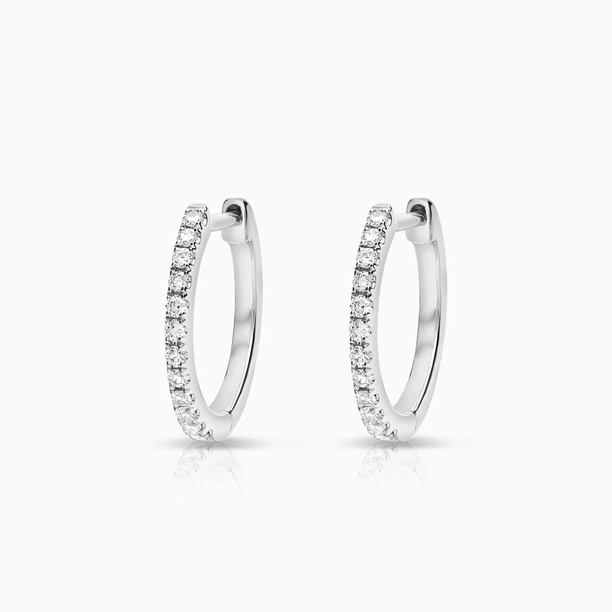 Diamond Hoops 0.12ct 18K white gold