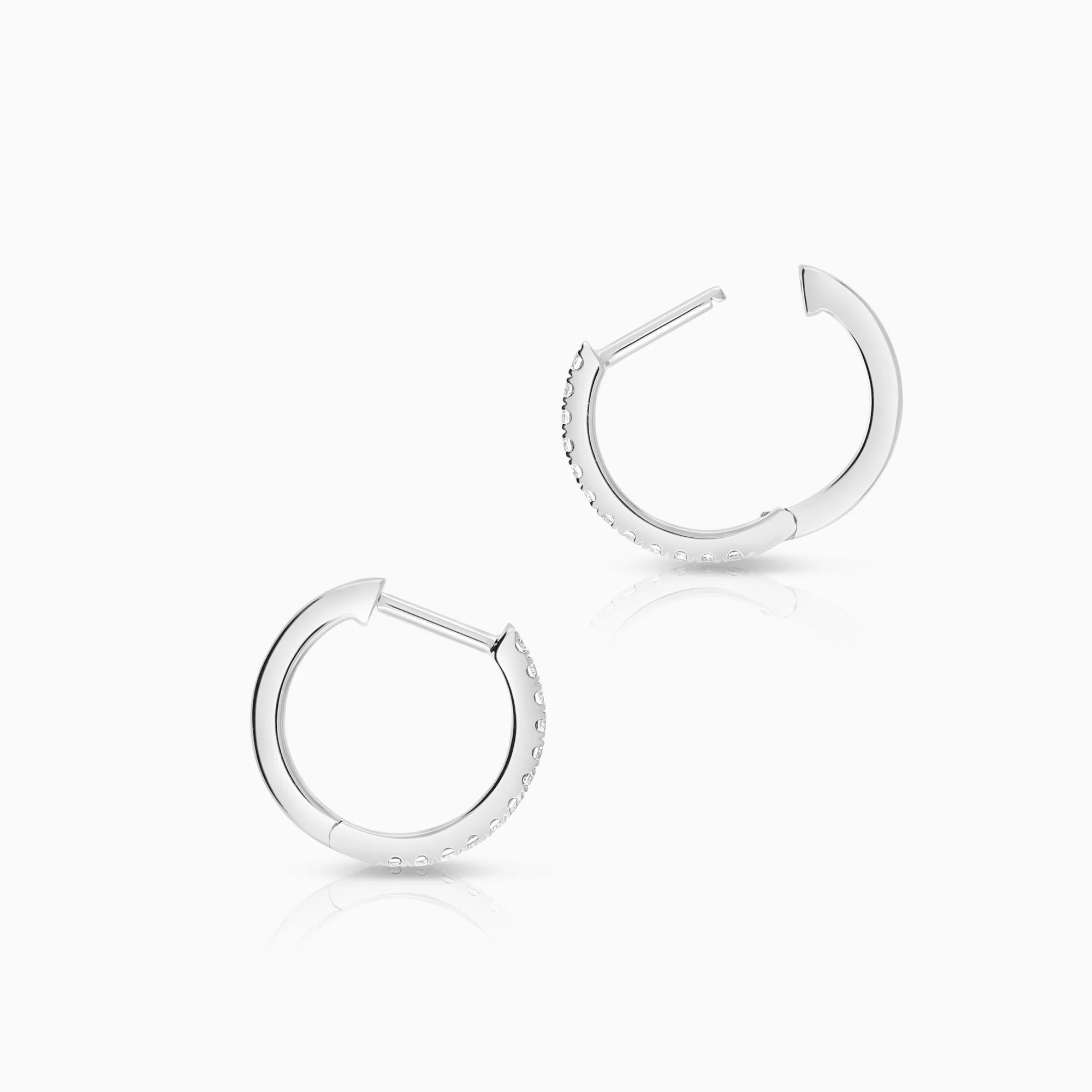 Diamond Hoops 0.12ct 18K white gold - Image 2