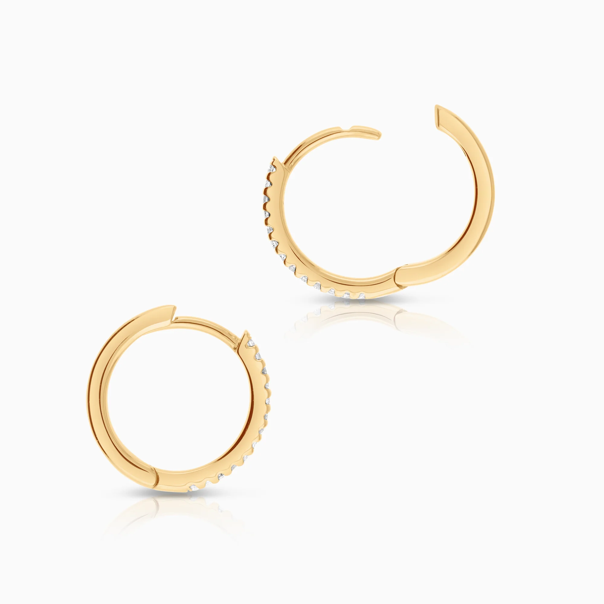 Diamond Hoops 0.13ct 18K gold - Image 2