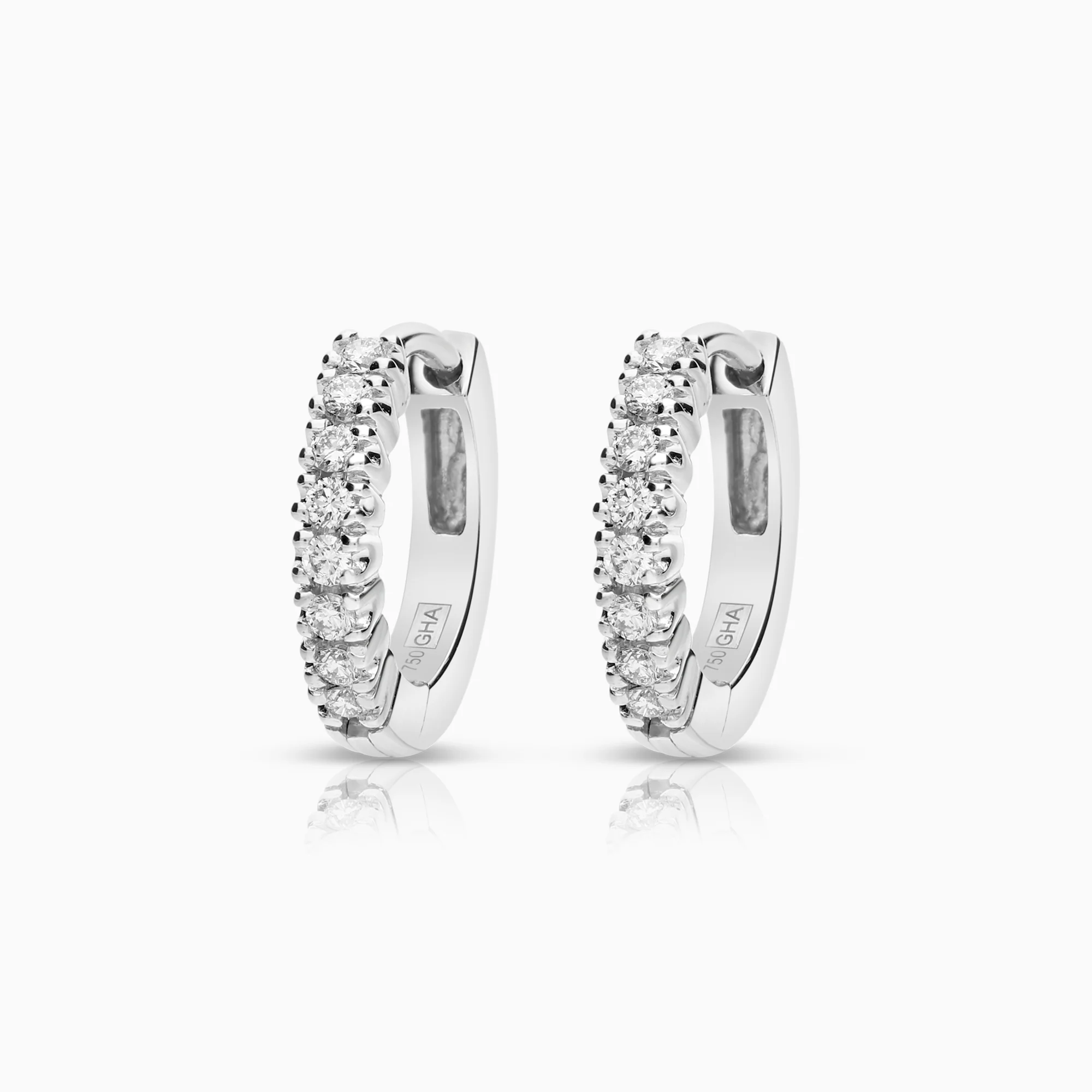 Diamond Hoops 0.20ct 18K white gold