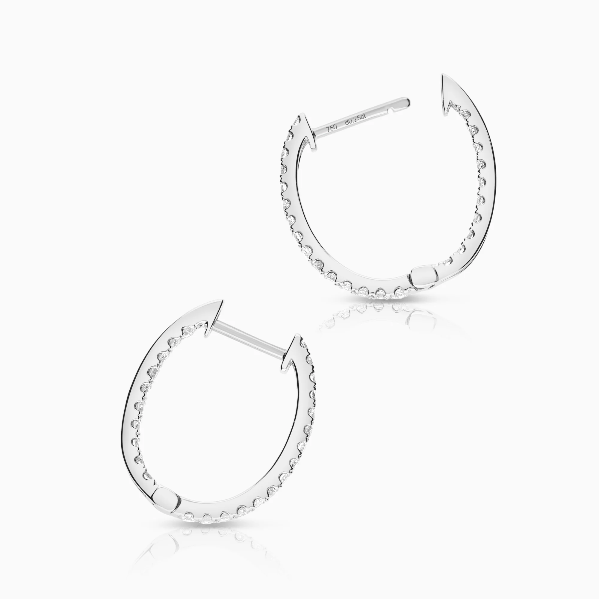 Diamond hoops 0.50ct 18K white gold - Image 2
