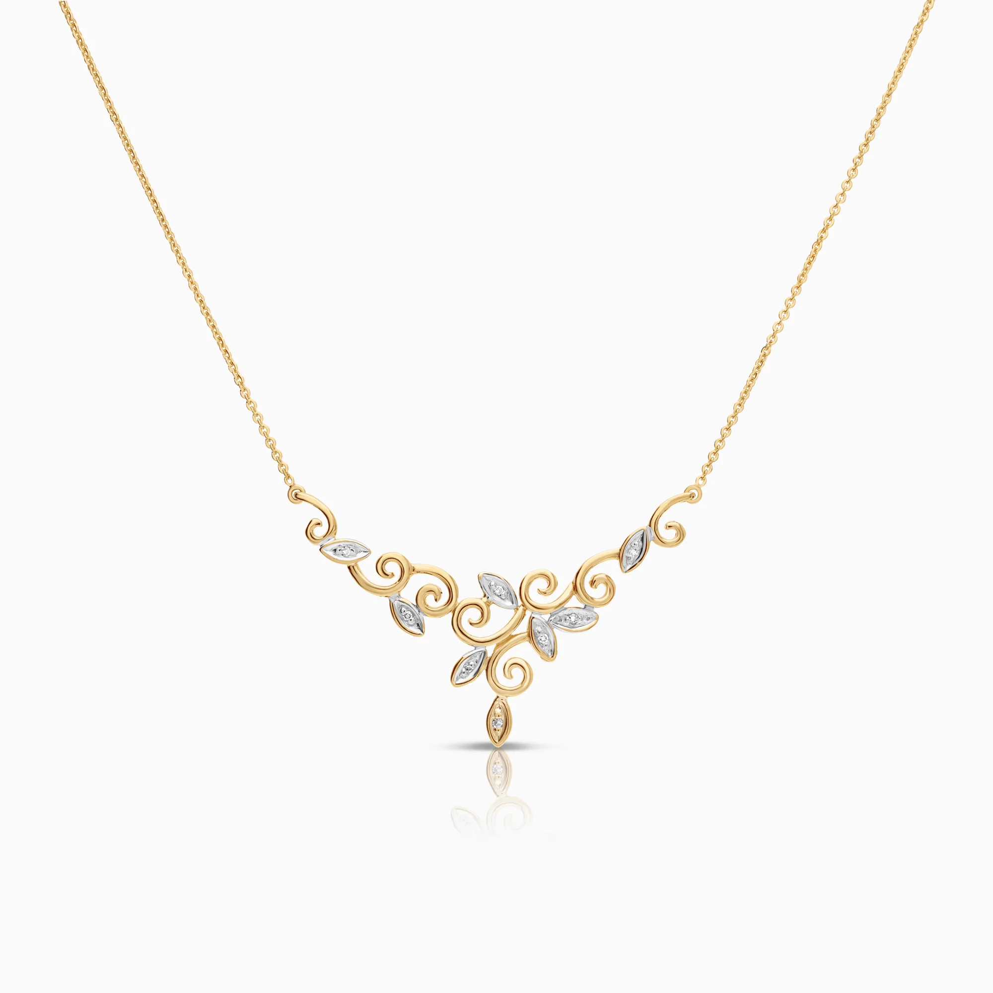Diamond necklace 0.01ct 18K gold