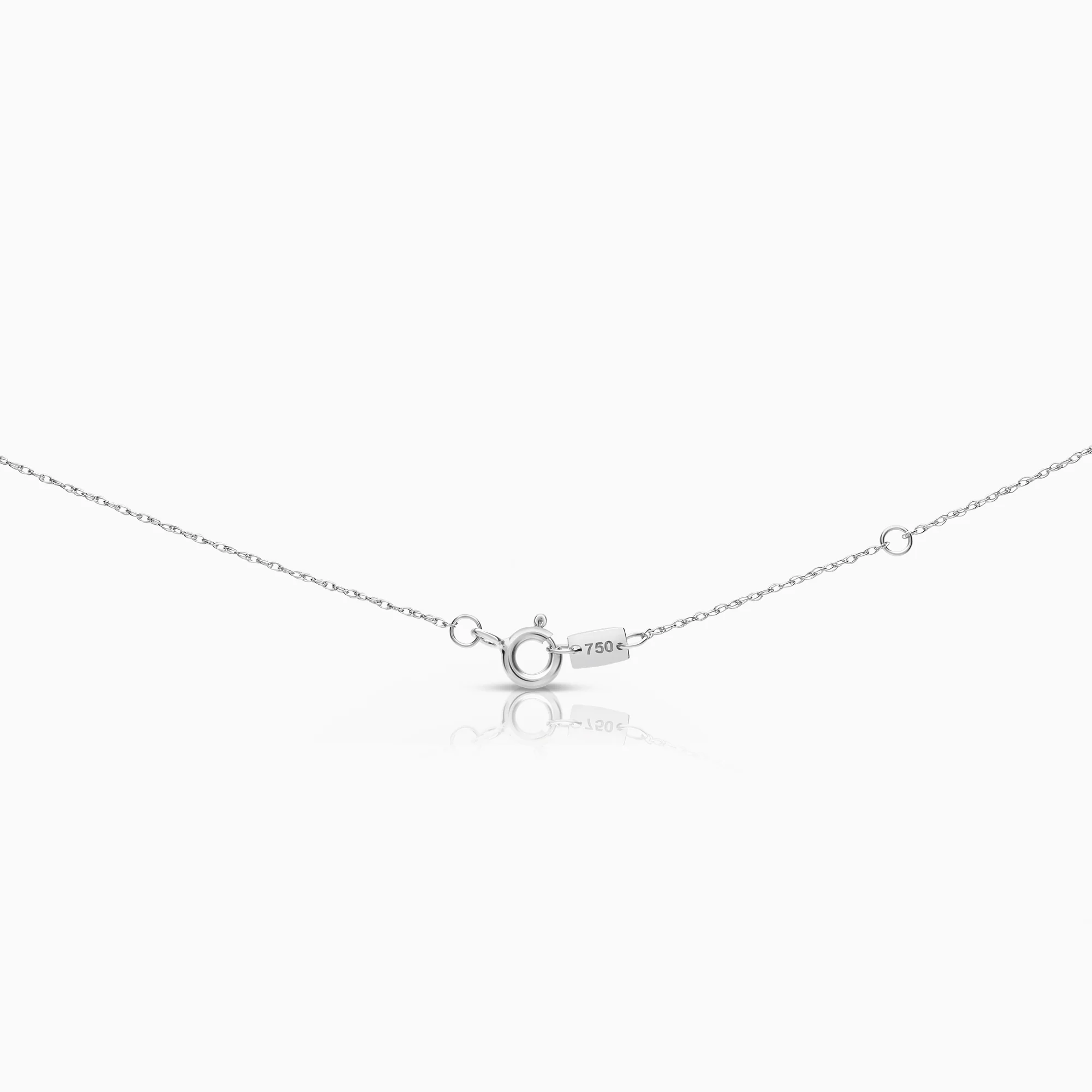 Necklace with diamond pendant 0.07ct 18K white gold - Image 2