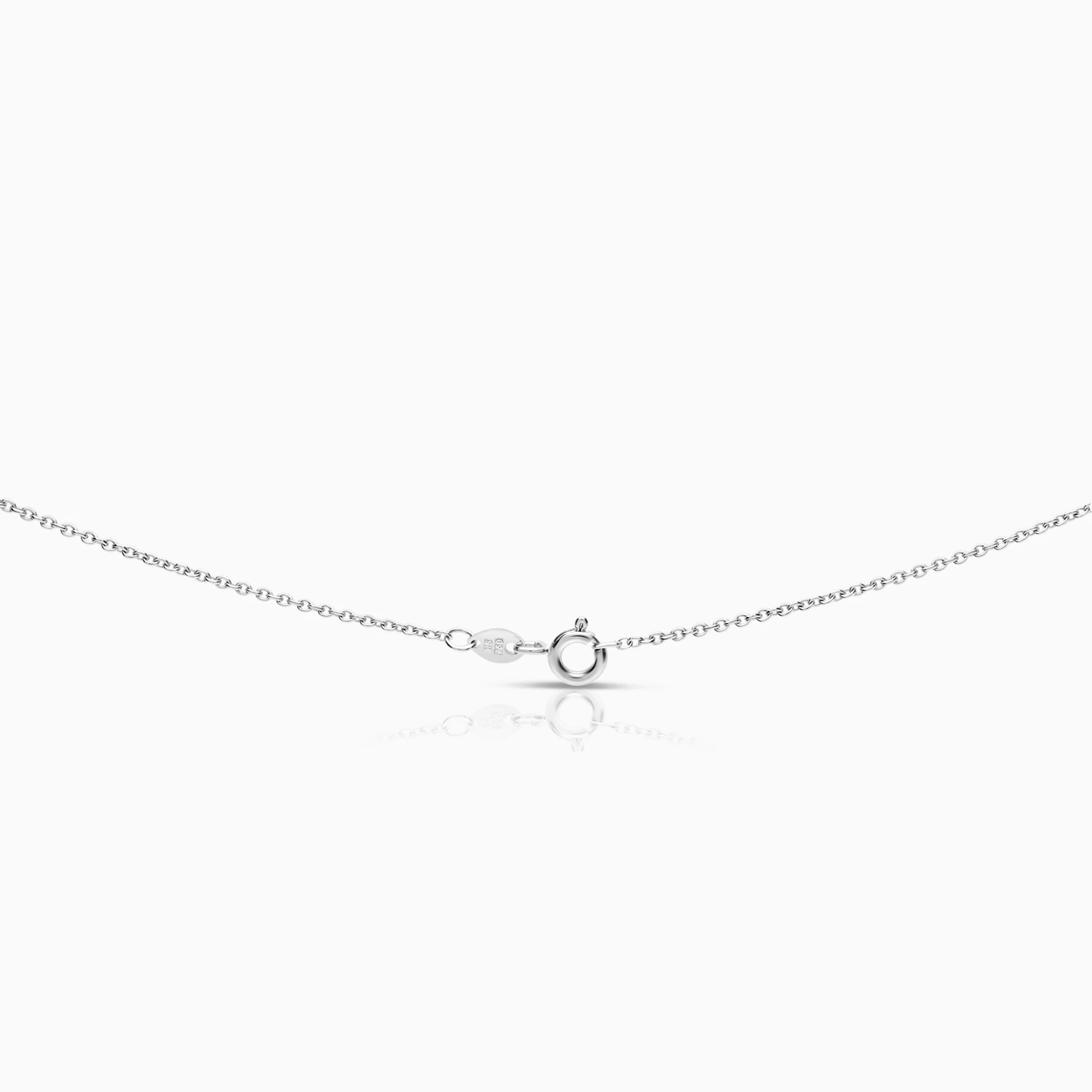 Diamond necklace 0.08ct 18K white gold - Image 2