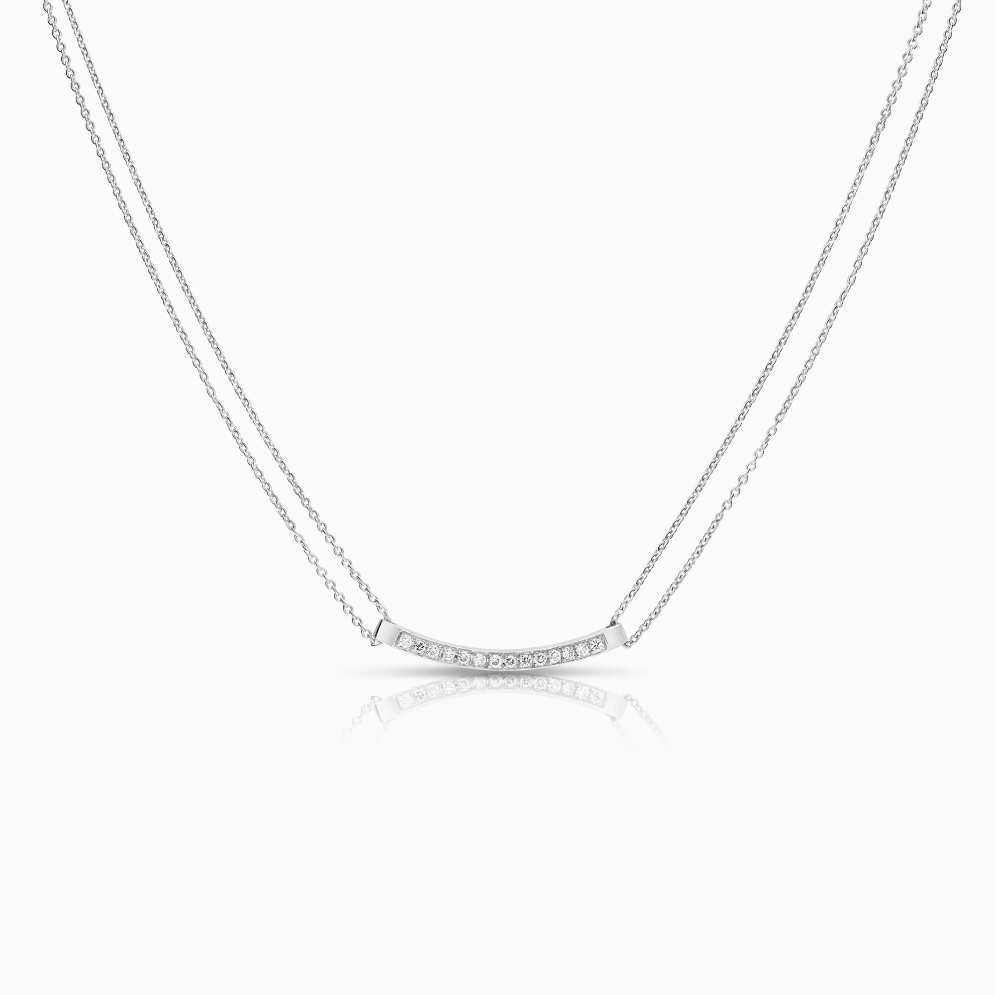 Diamond necklace 0.14ct 18K white gold