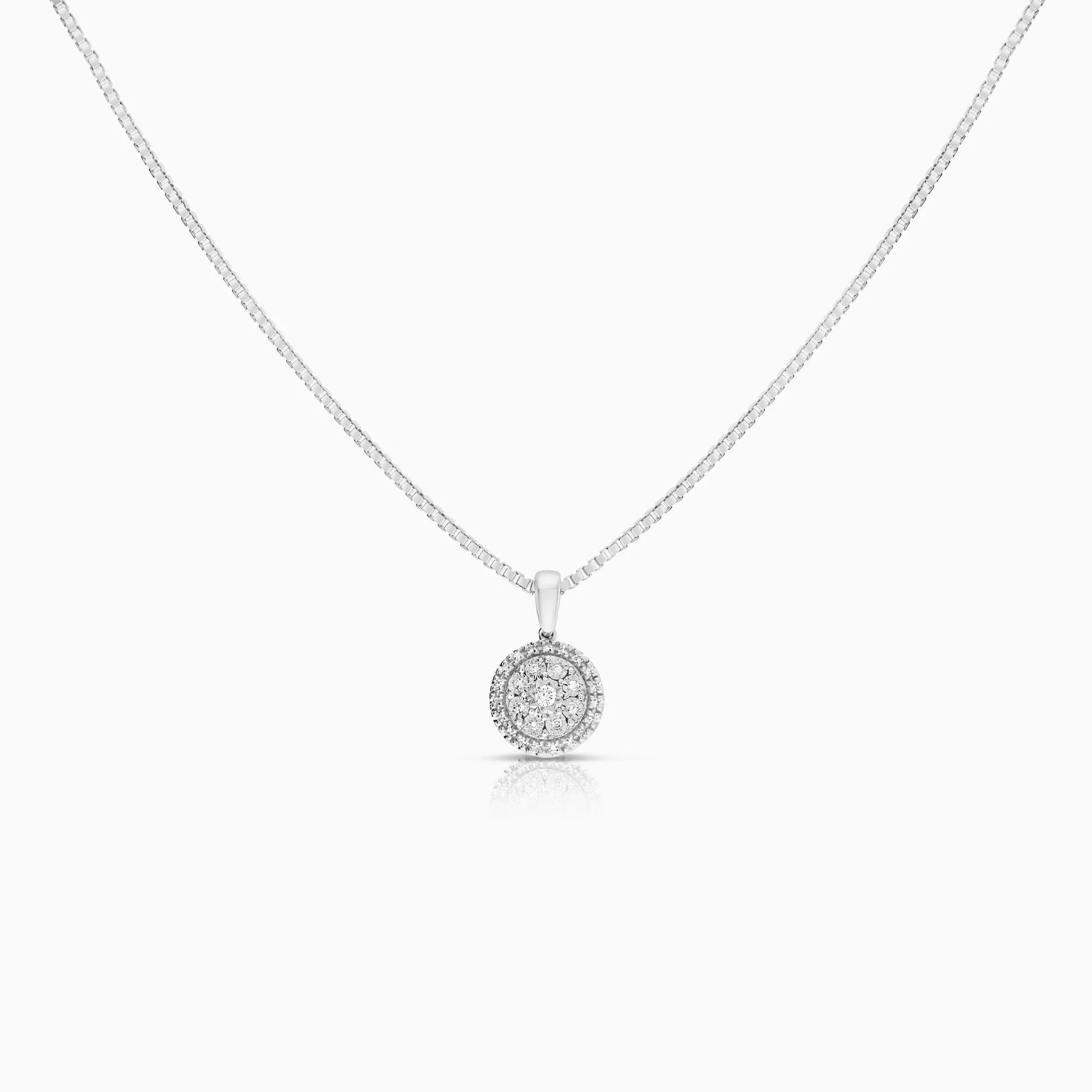 Diamond necklace 0.155ct 18K white gold