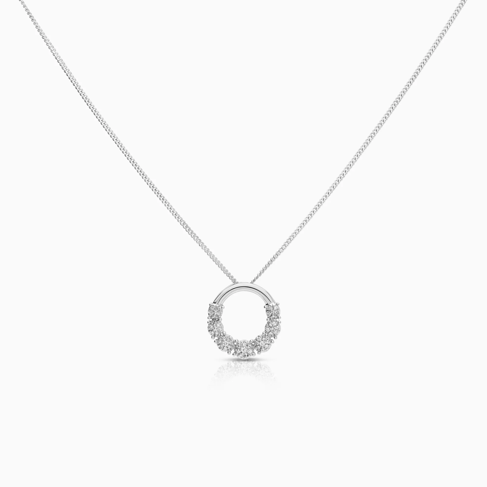 Diamond necklace 0.15ct 18K white gold