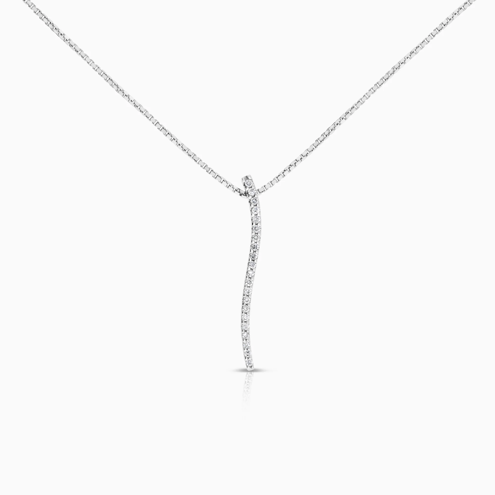 Diamond necklace 0.21ct 18K white gold