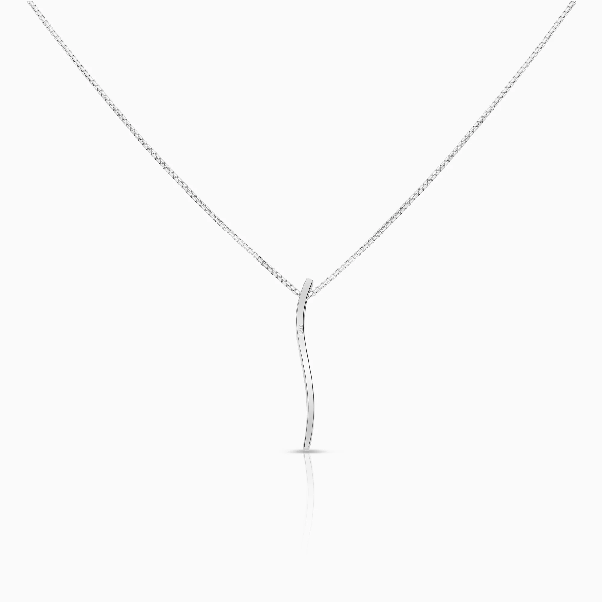 Diamond necklace 0.21ct 18K white gold - Image 3