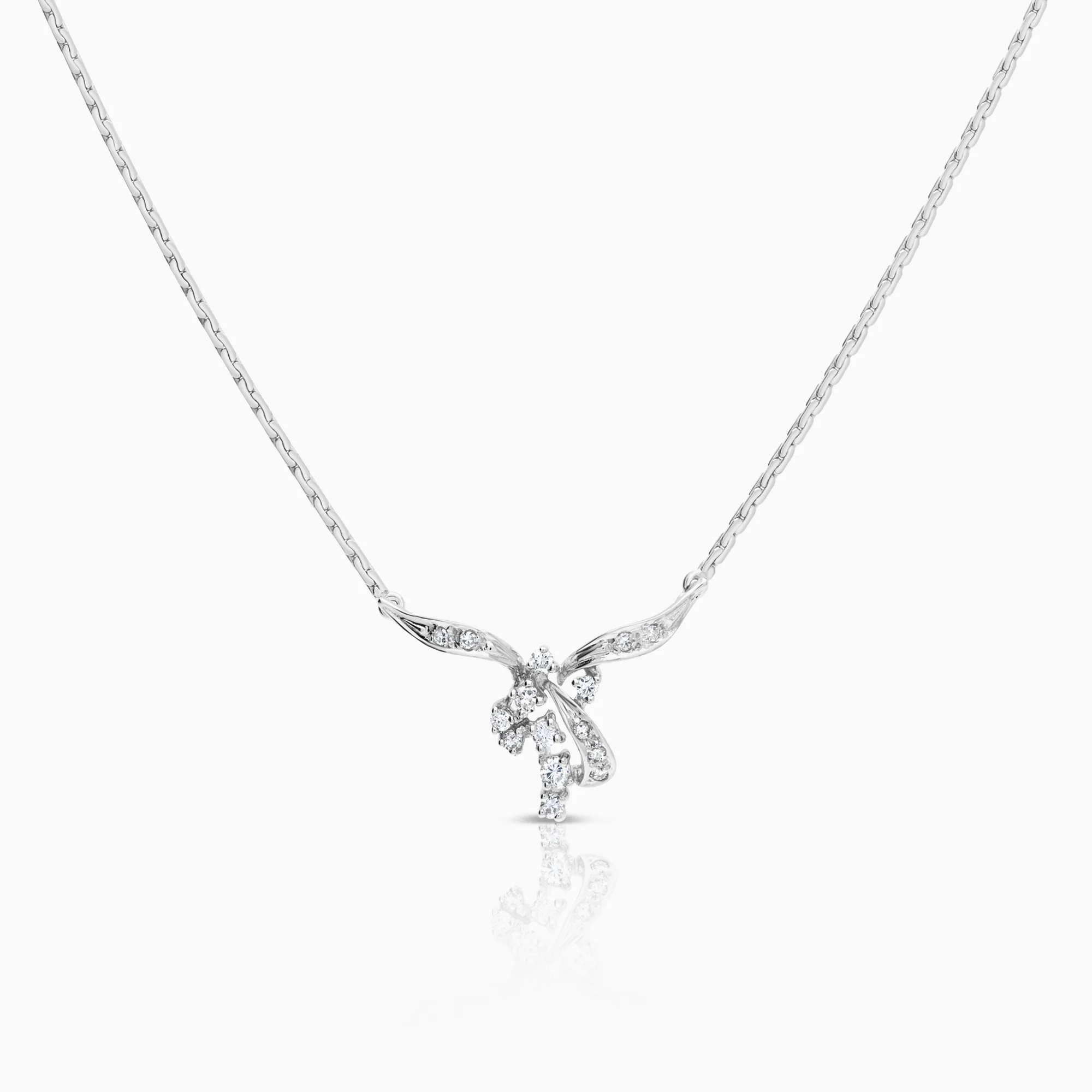 Diamond necklace 0.29ct 18K white gold