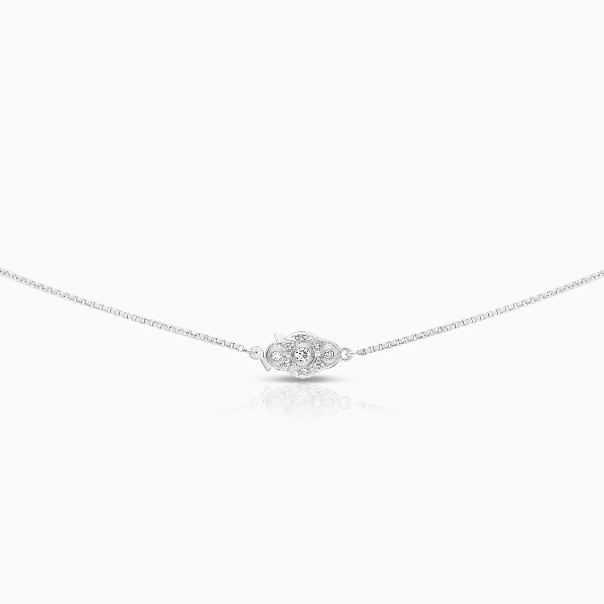 Diamond necklace 0.49ct 18K white gold - Image 2
