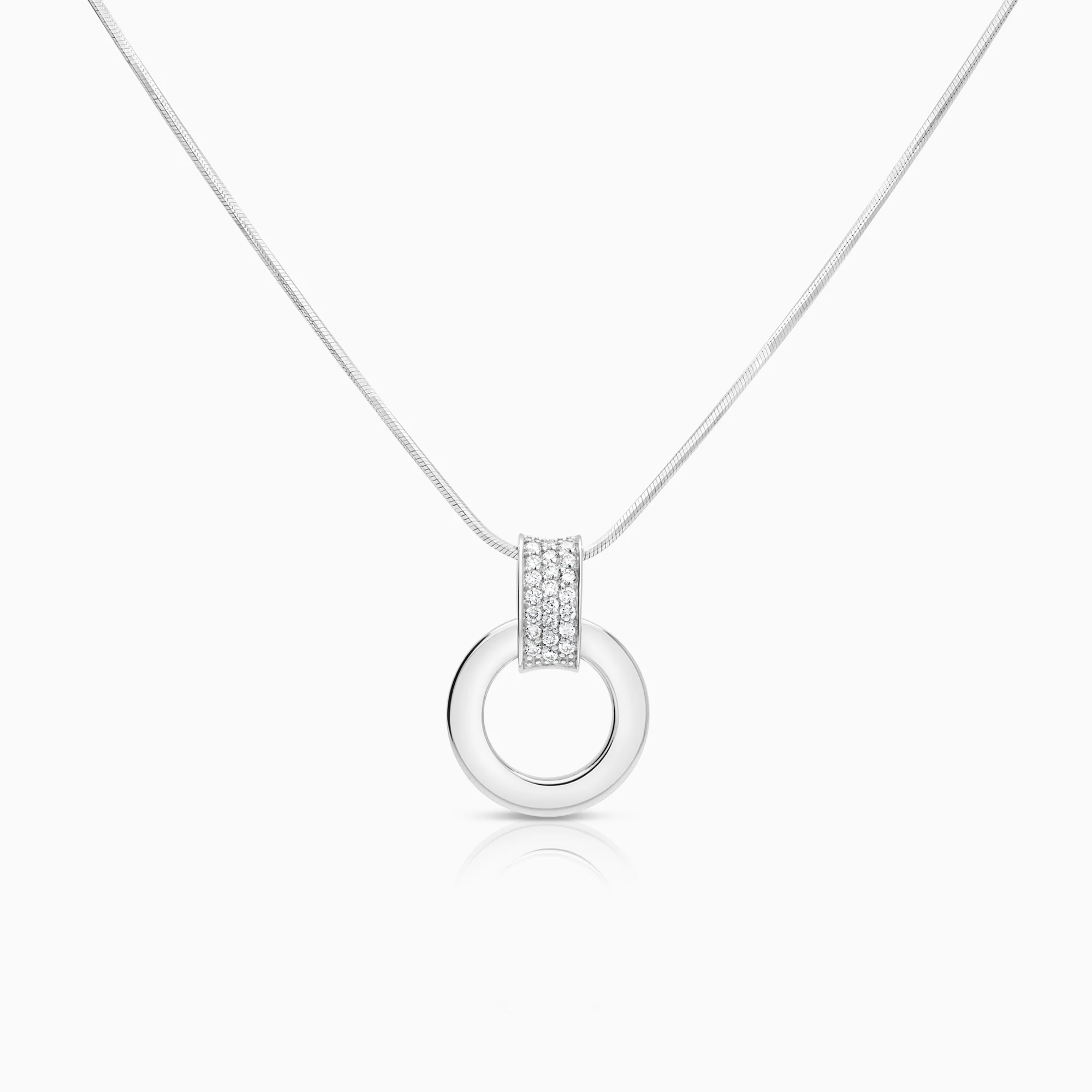 Diamond necklace 0.33ct 18K white gold