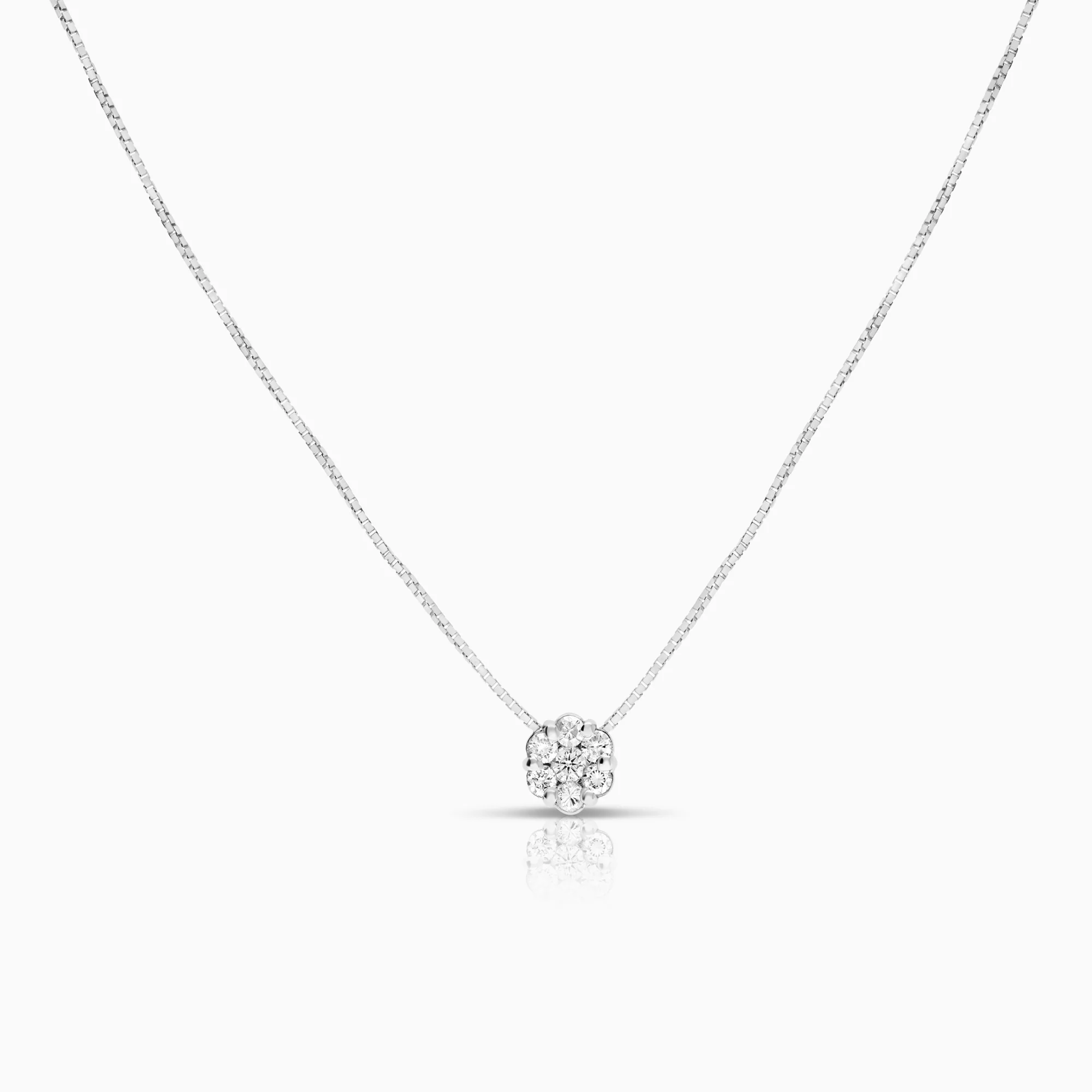 Diamond necklace 0.35ct 18K white gold