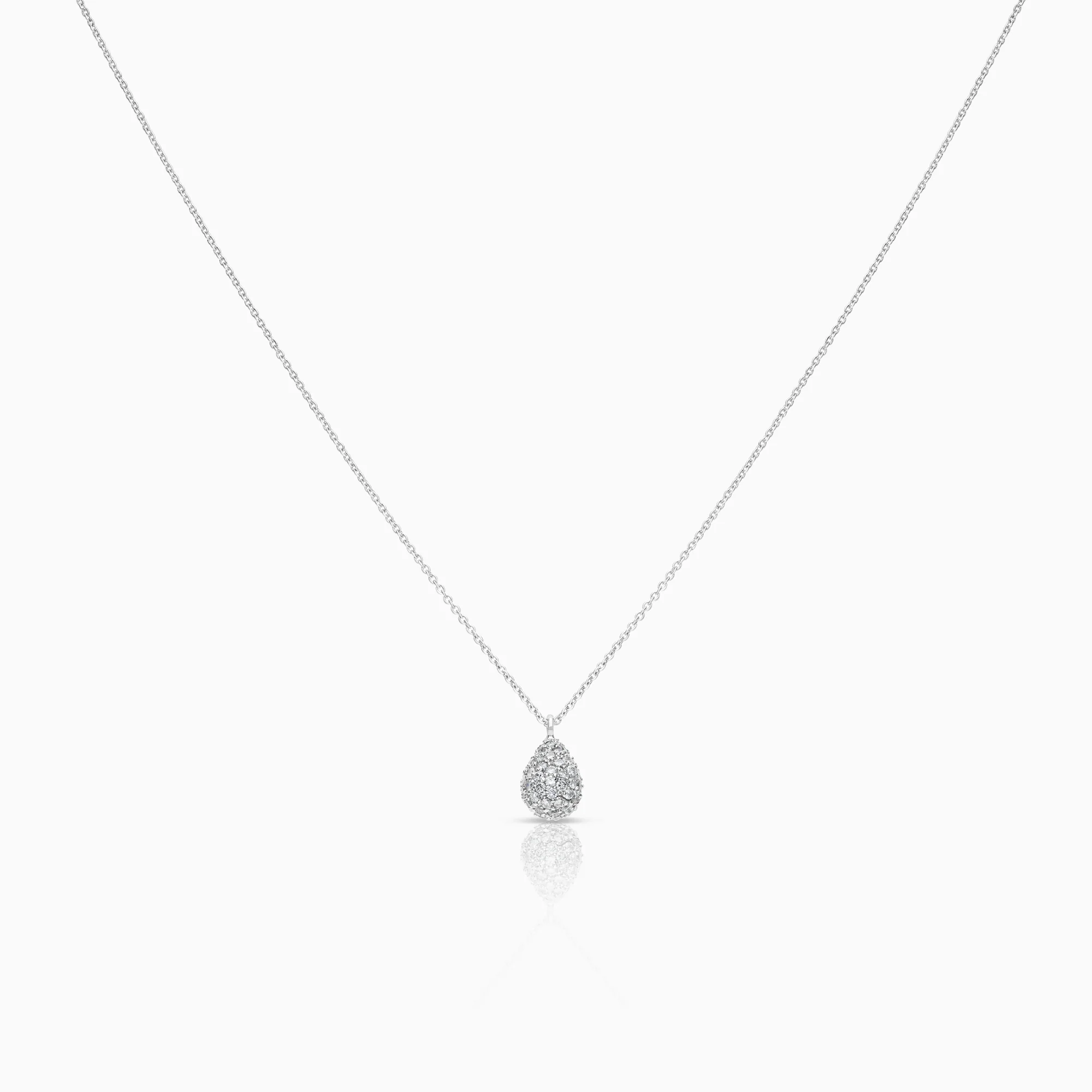 Necklace with diamond pendant 0.58ct 18K white gold