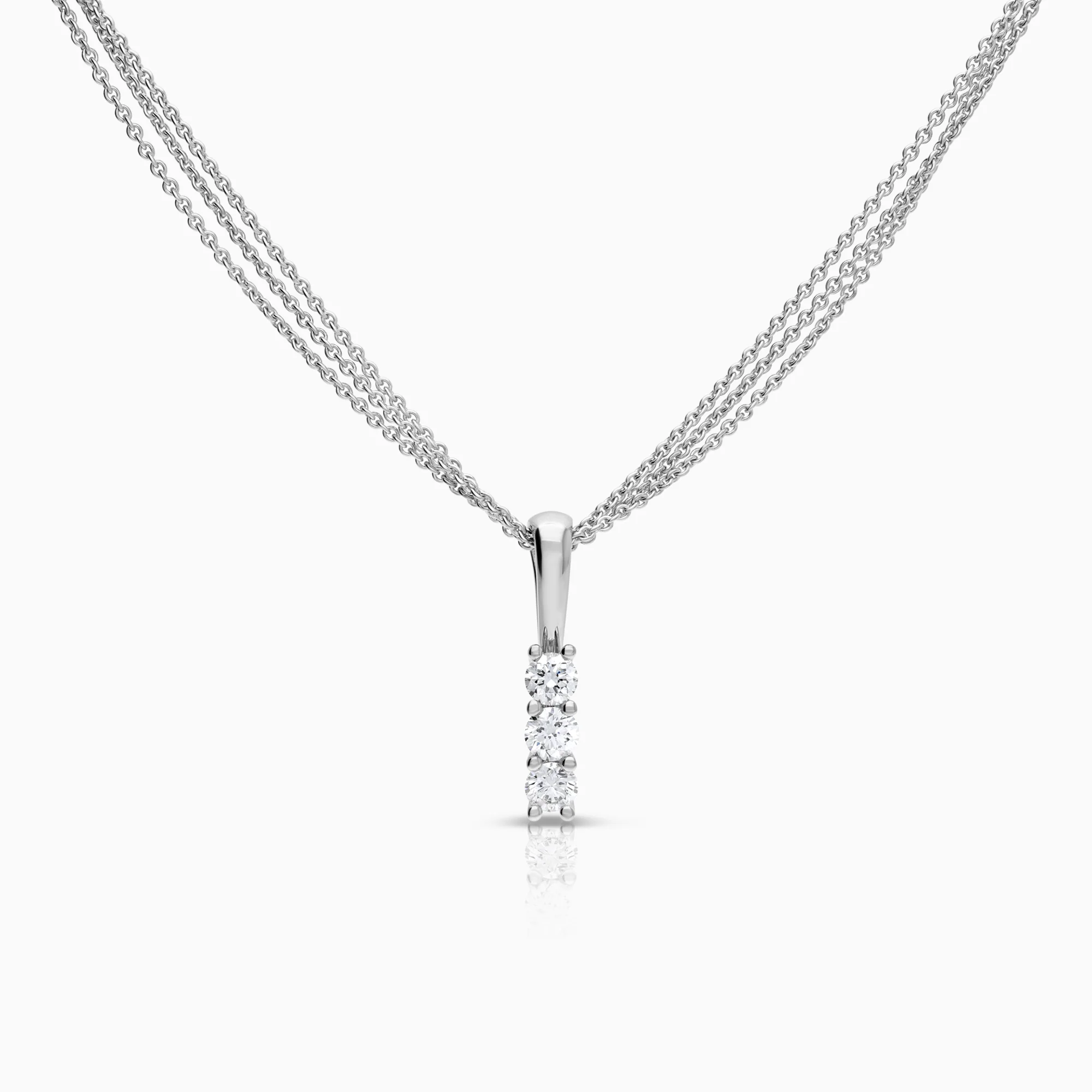 Diamond necklace 0.85ct 18K white gold