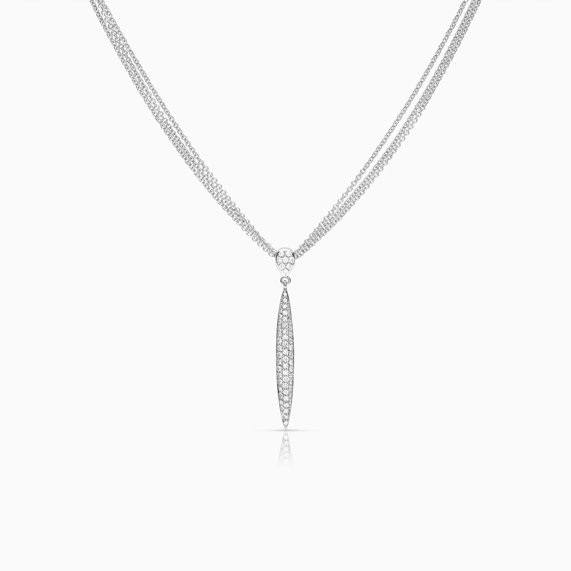 Diamond necklace 1.40ct 18K white gold