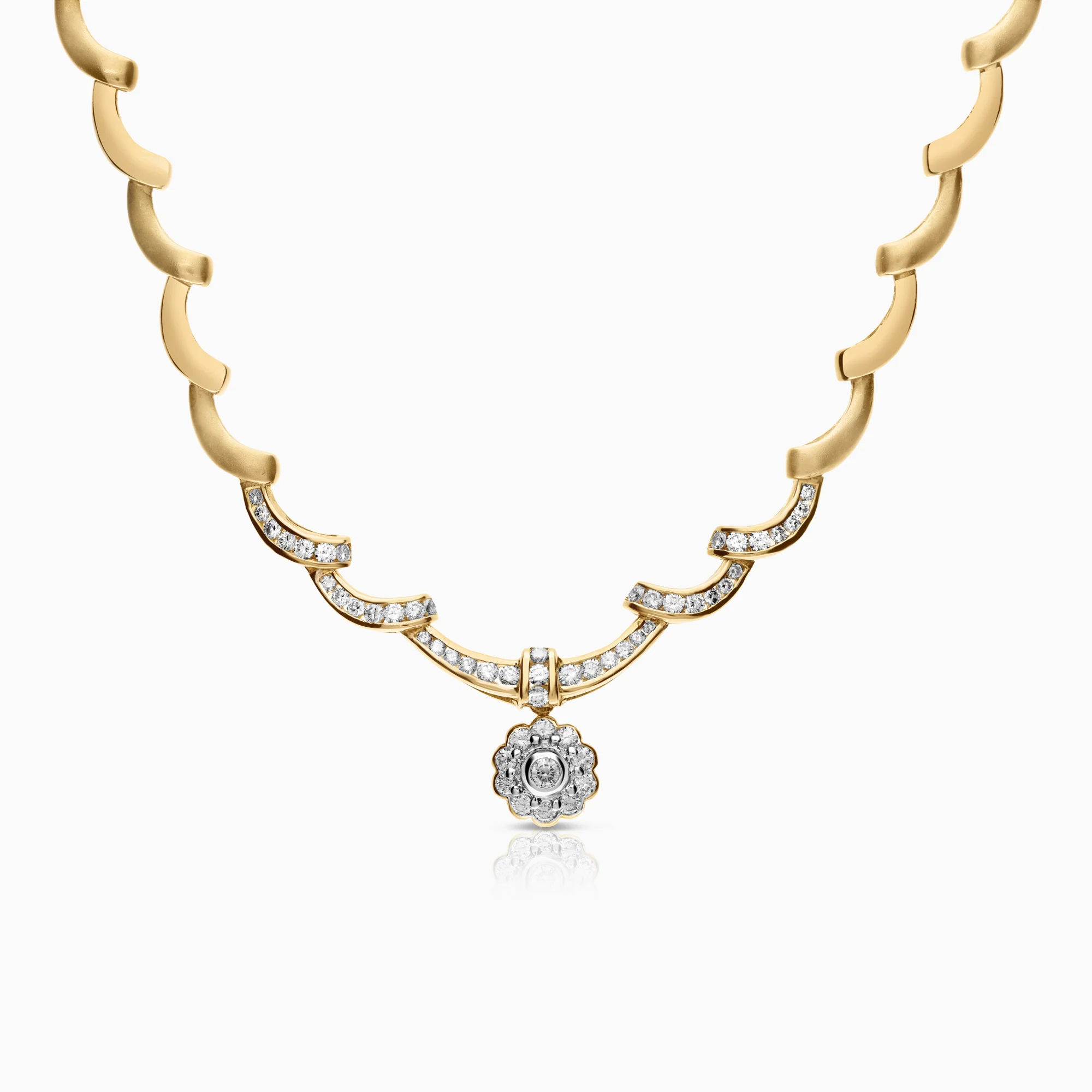Diamond necklace 1.64ct 18K gold