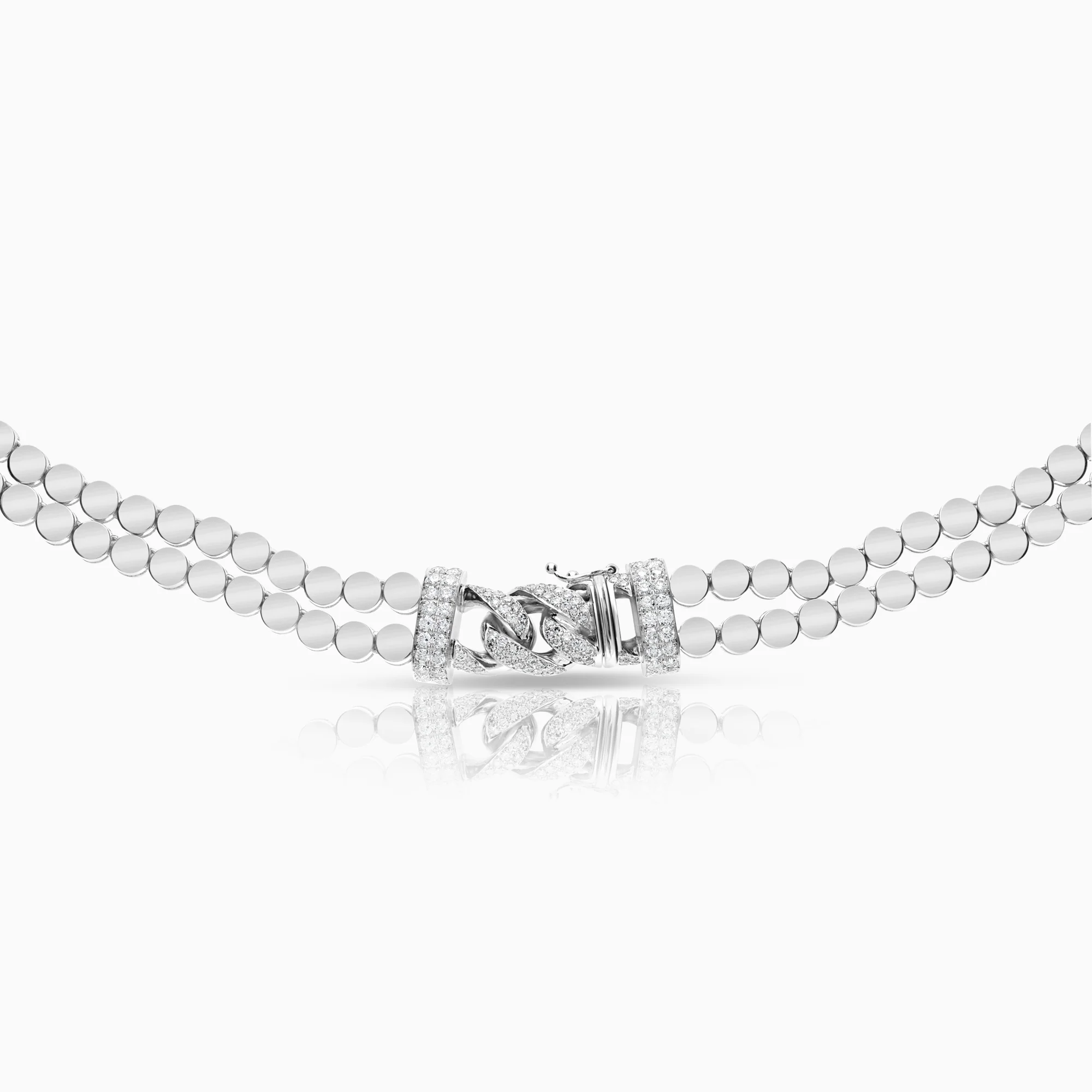 Diamond necklace 12.71ct 18K white gold - Image 3