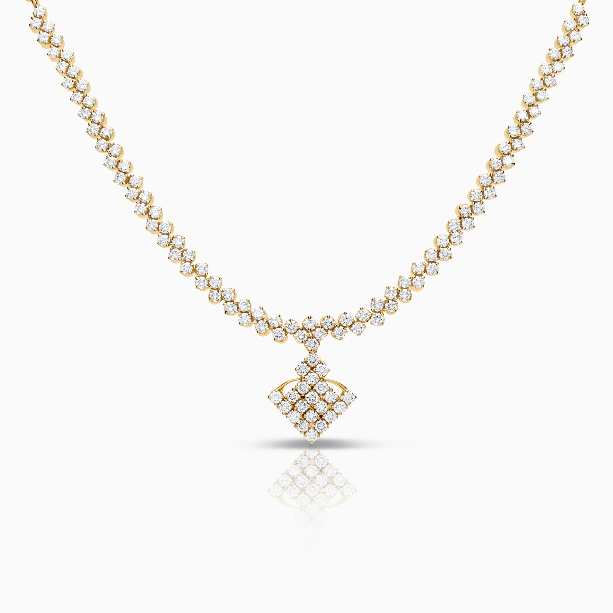 Diamond necklace 3.57ct 18K gold