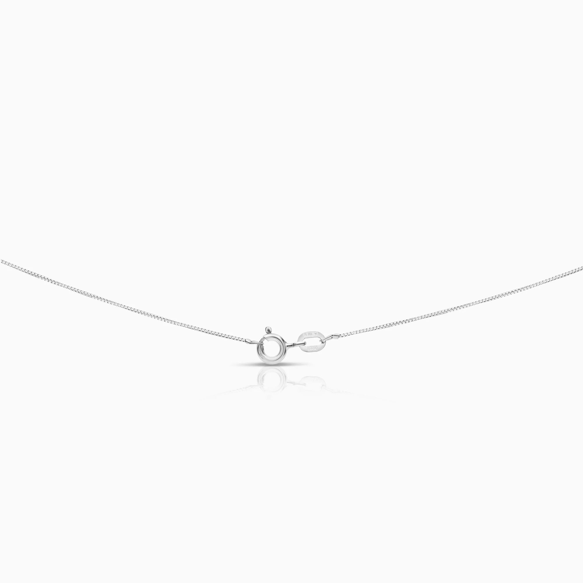 Diamond solitaire necklace 0.10ct 18K white gold - Image 2