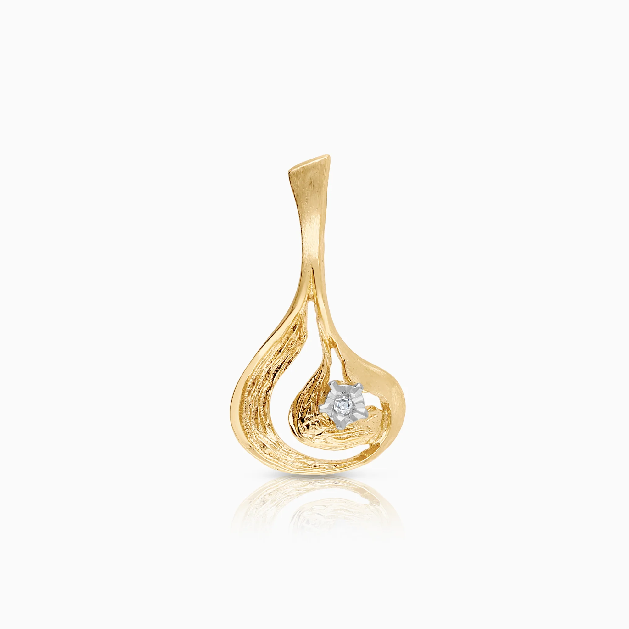 Diamond pendant 0.01ct 14K gold
