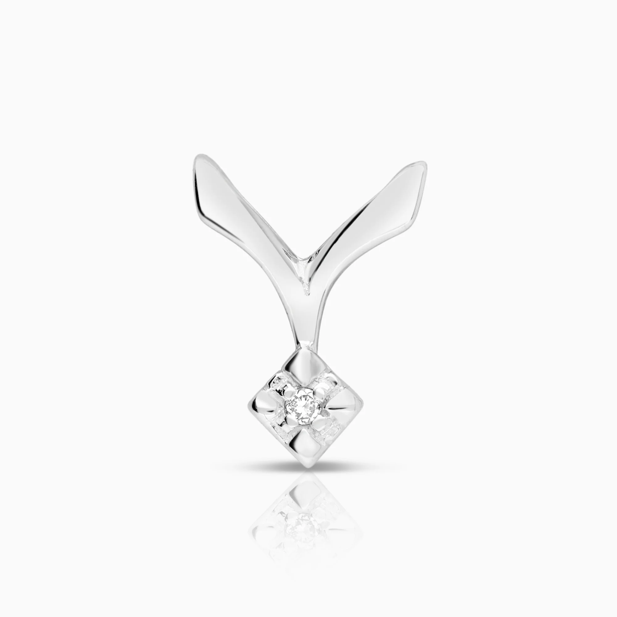 Diamond pendant 0.01ct 14K white gold