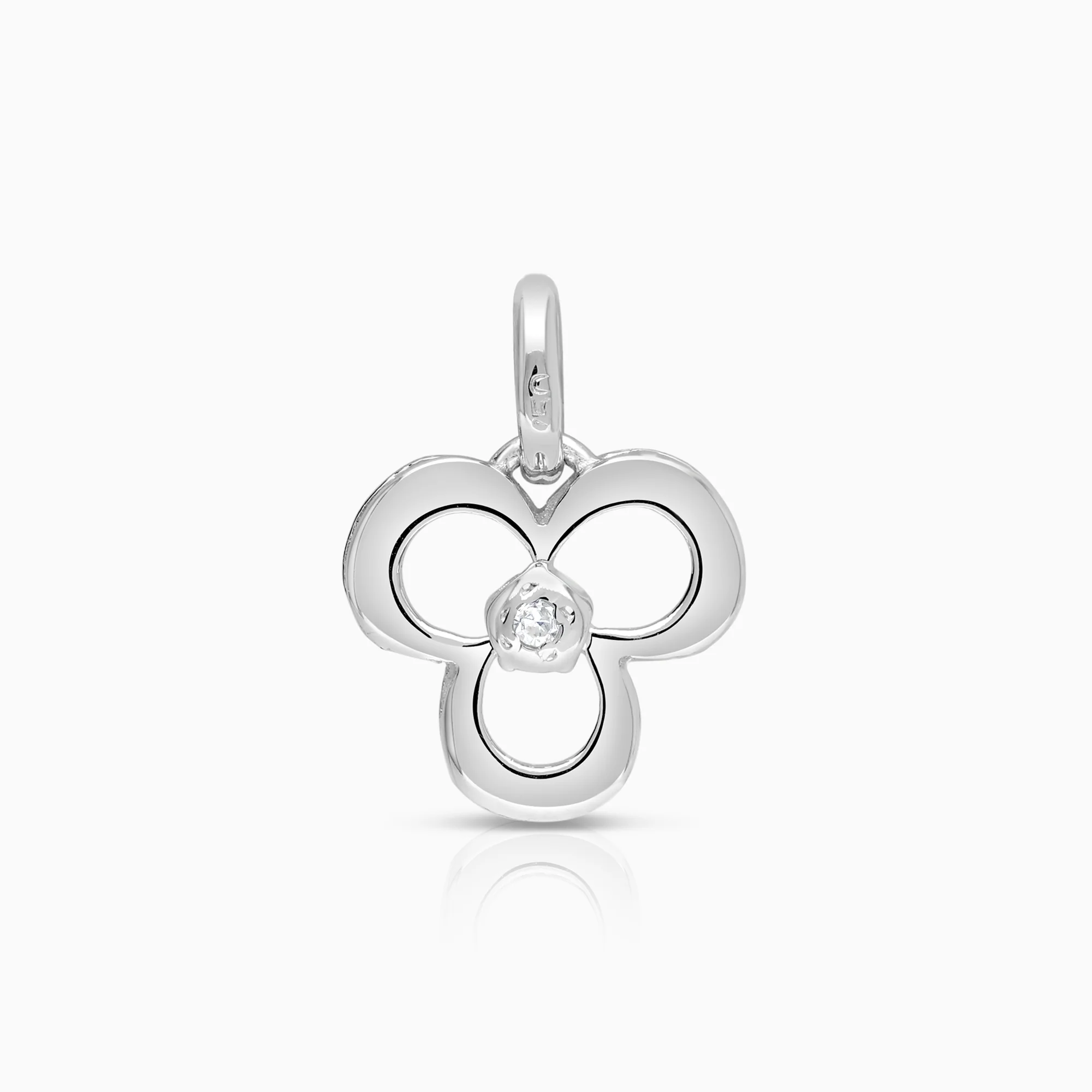 Diamond pendant 0.01ct 18K white gold
