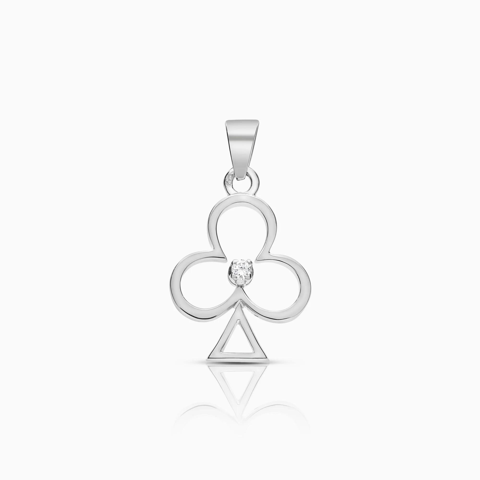 Diamond pendant 0.03ct 18K white gold