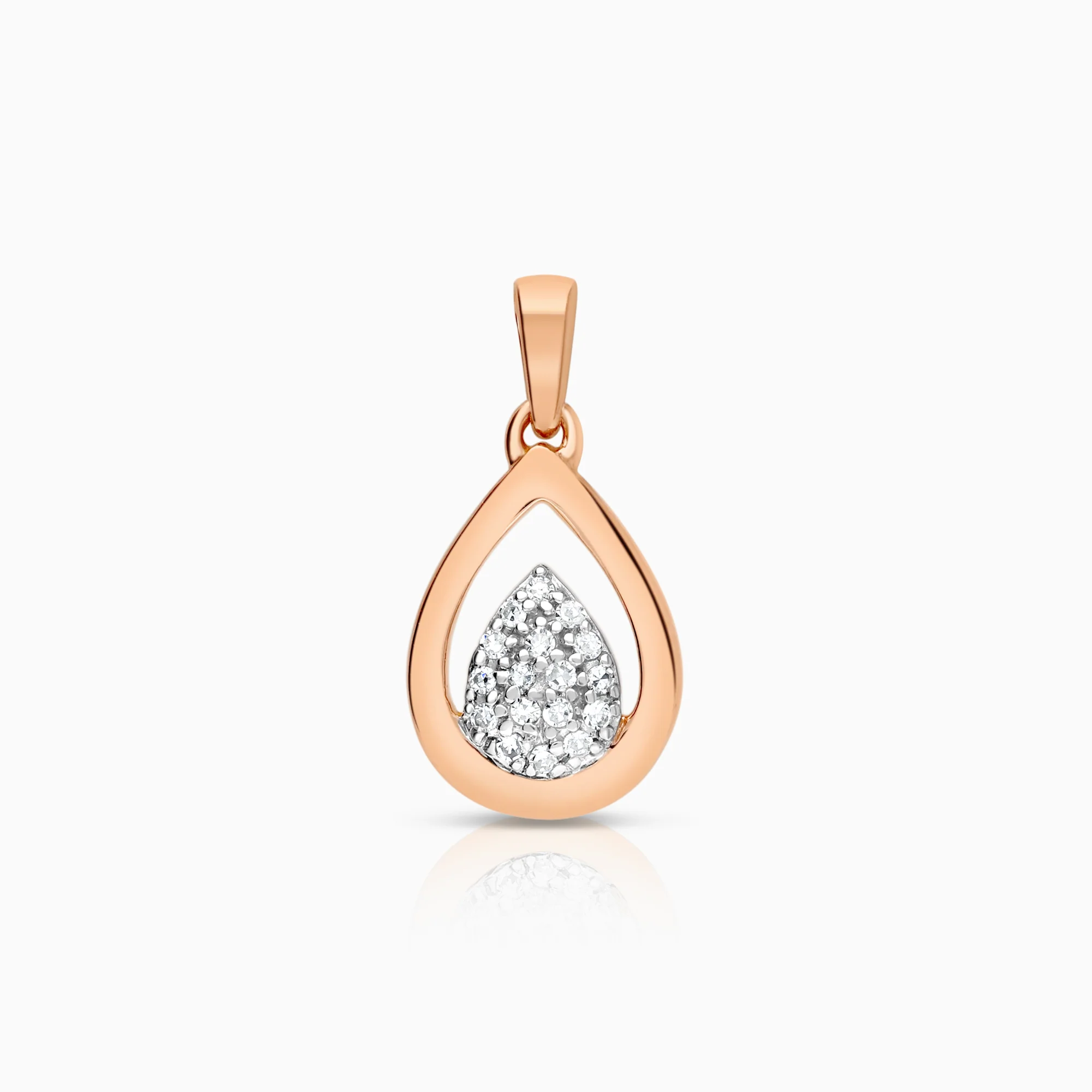 Diamond pendant 0.05ct 18K rose gold