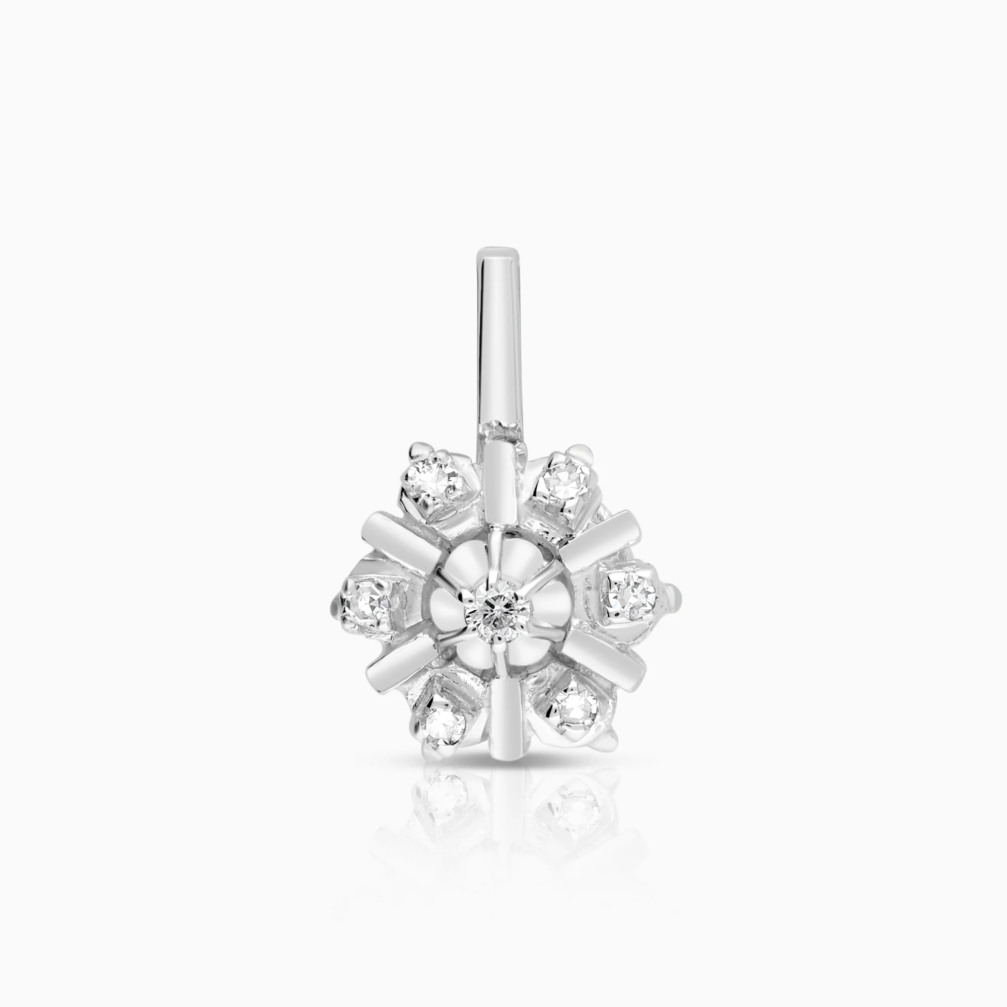 Diamond pendant 0.08ct 18K white gold
