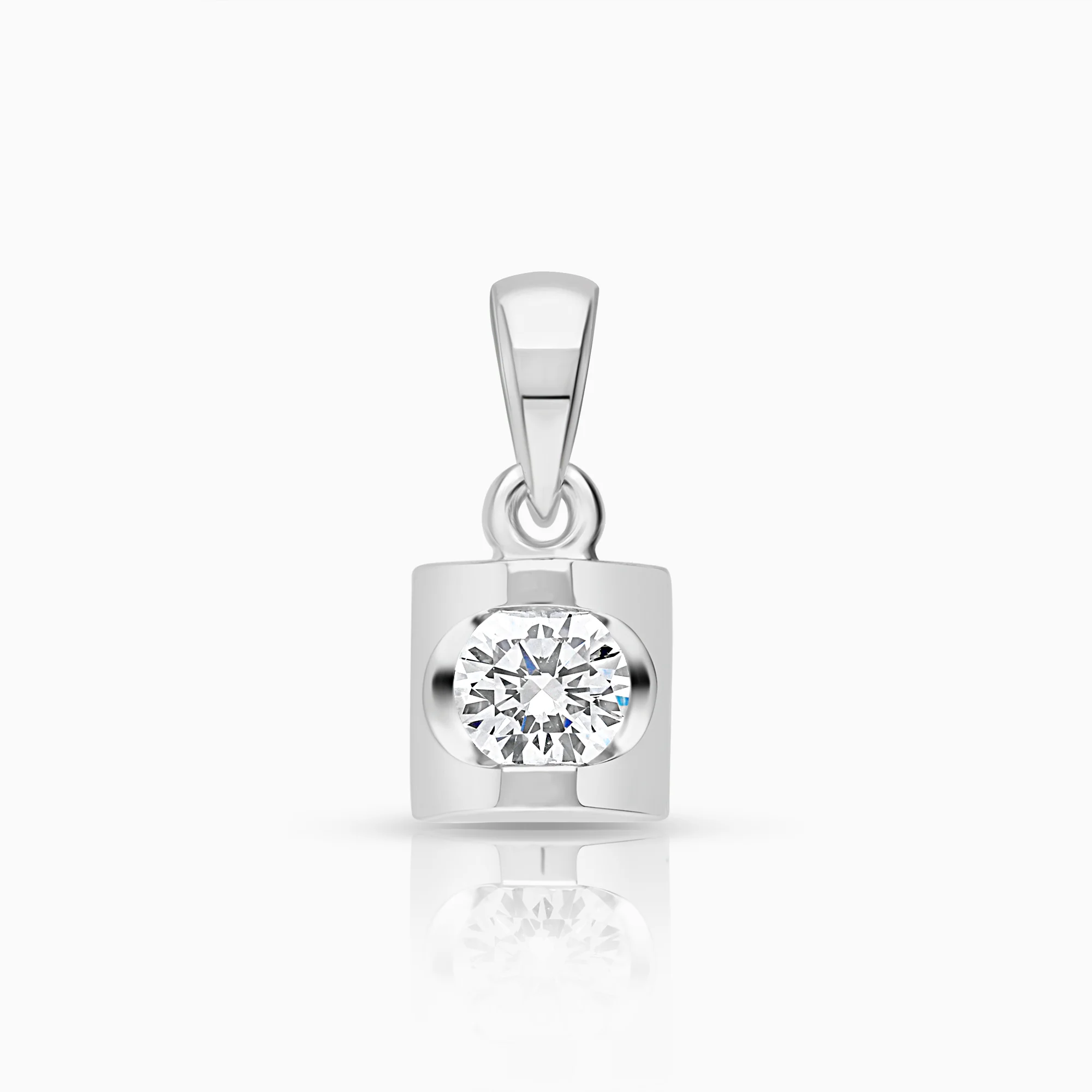 Diamond pendant 0.18ct 18K white gold